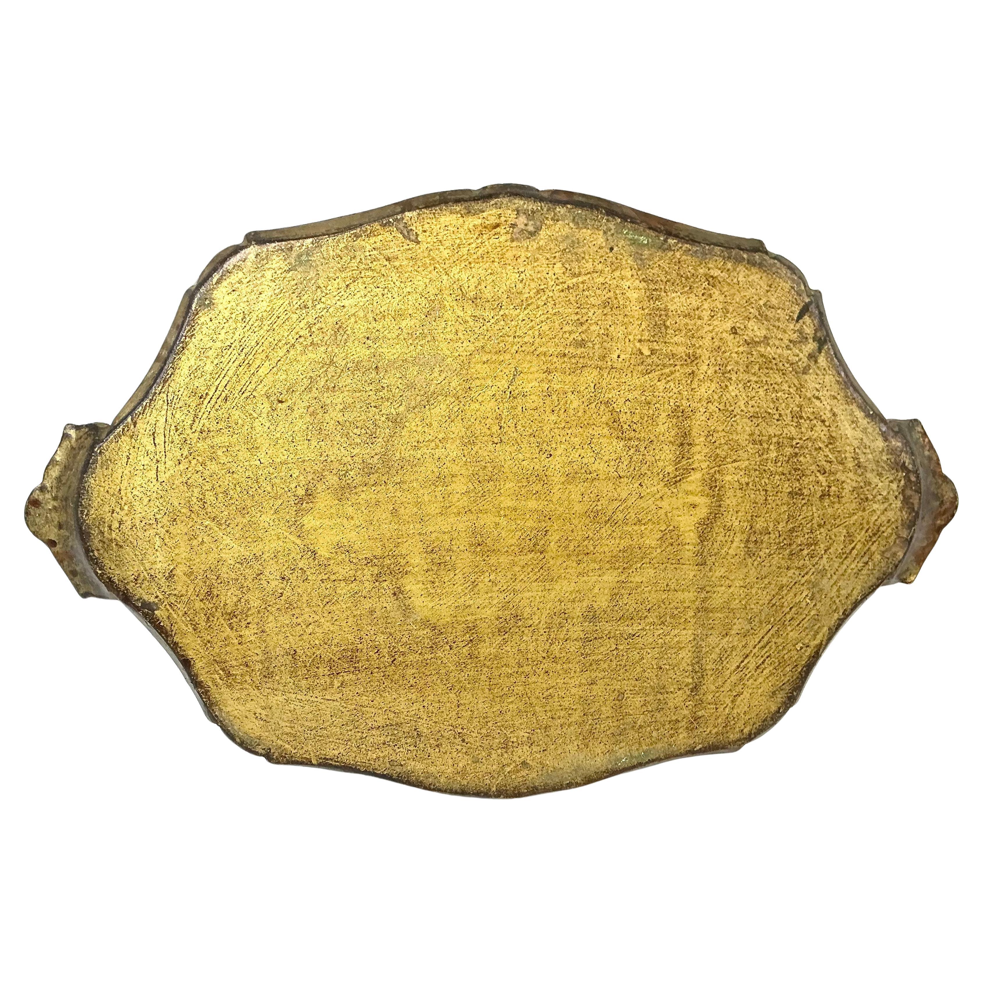 20th Century Italian Florentine Gilded Wooden Tray For Sale