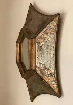 Italian Florentine Giltwood Soleil Sunburst Mirror in Silver and Gold