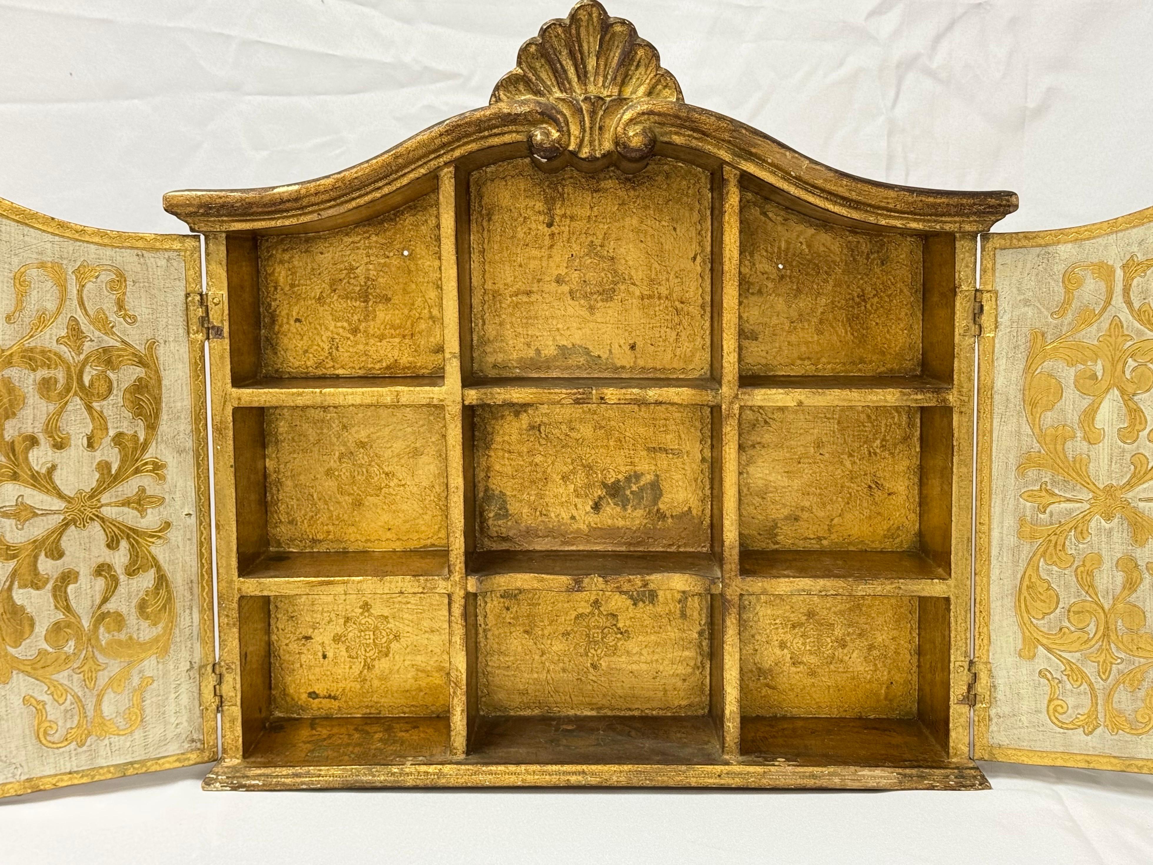 Italian Florentine Giltwood Wall Cabinet For Sale 6