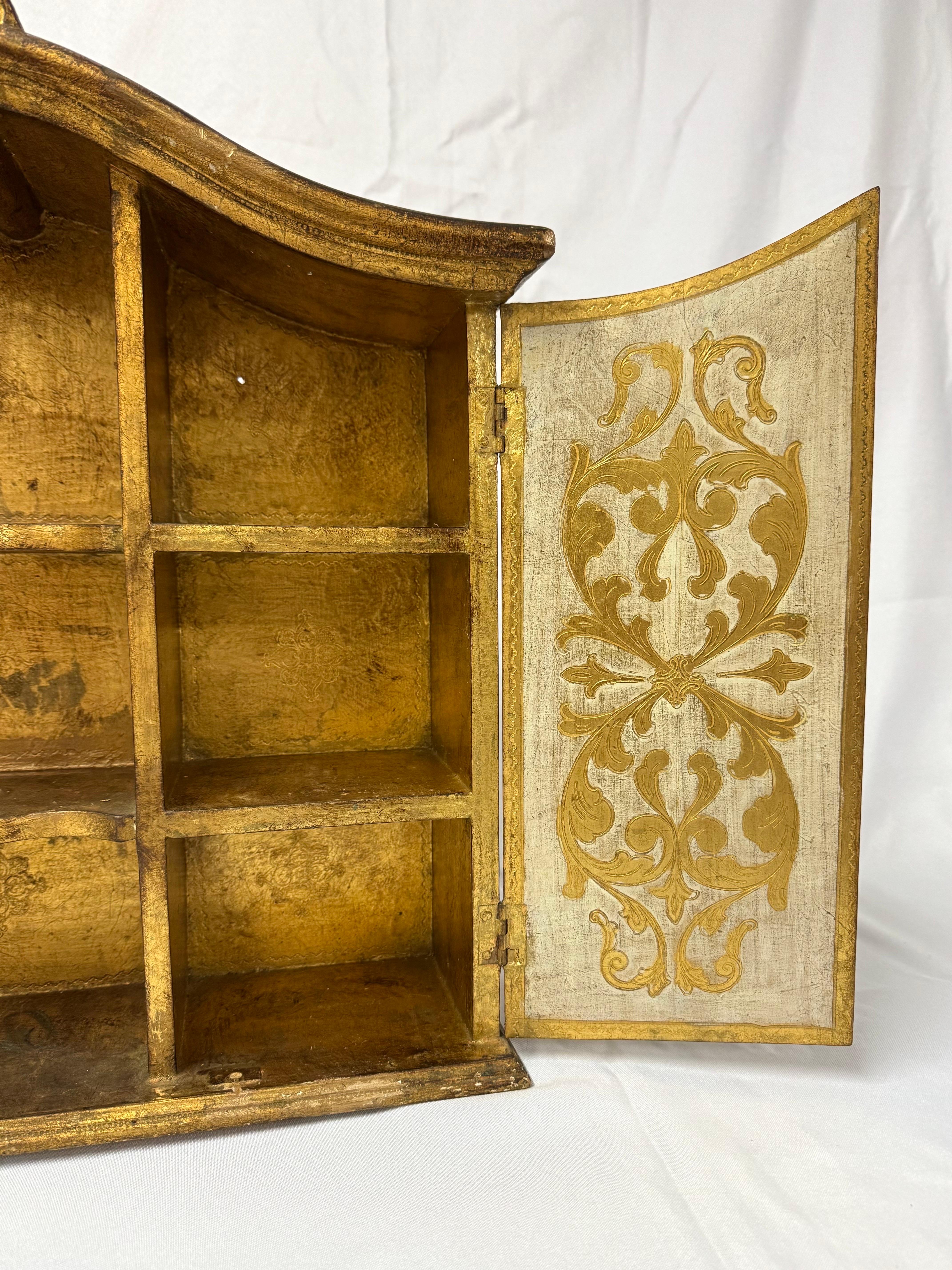 Italian Florentine Giltwood Wall Cabinet For Sale 7