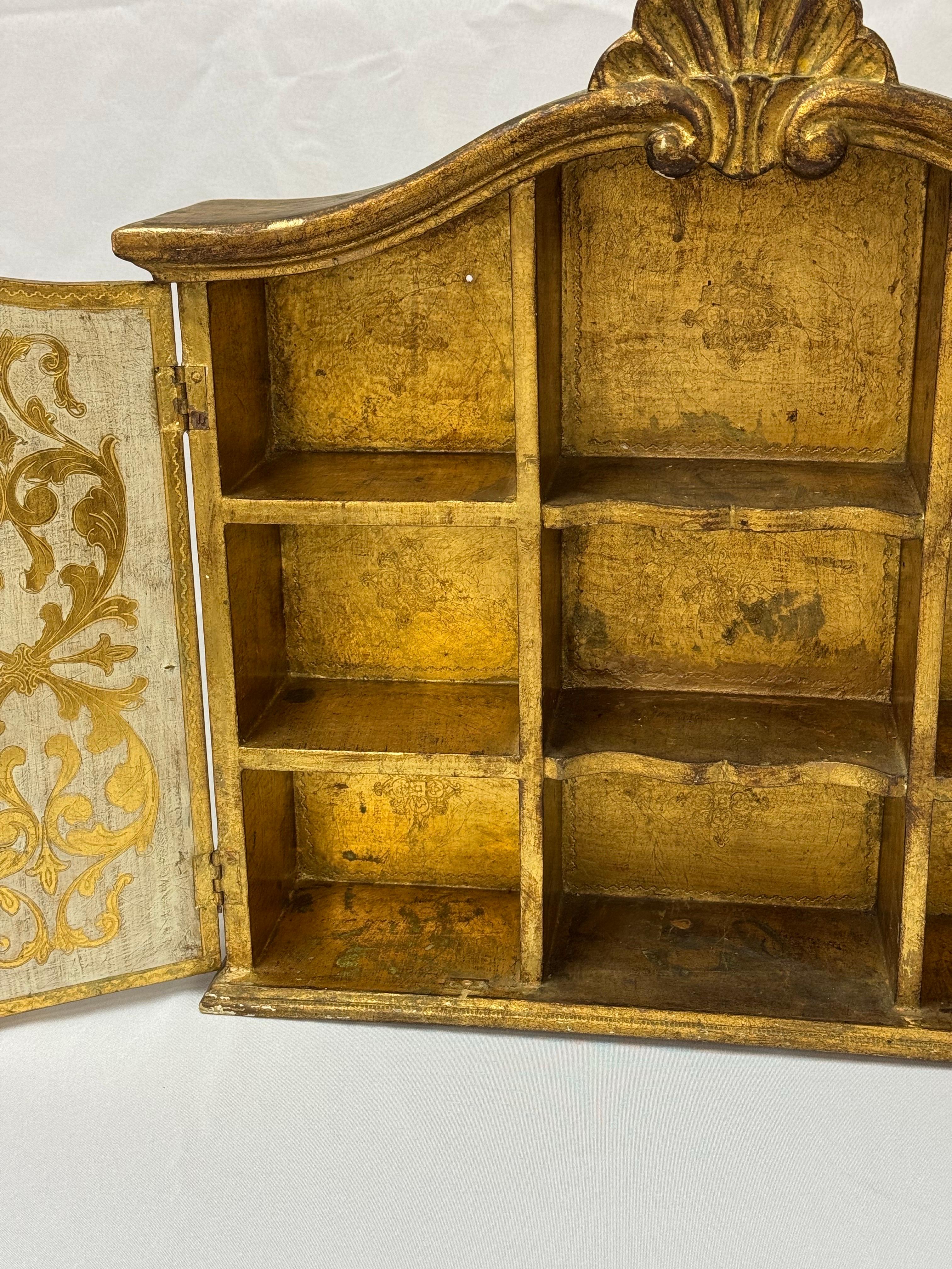 Italian Florentine Giltwood Wall Cabinet For Sale 8