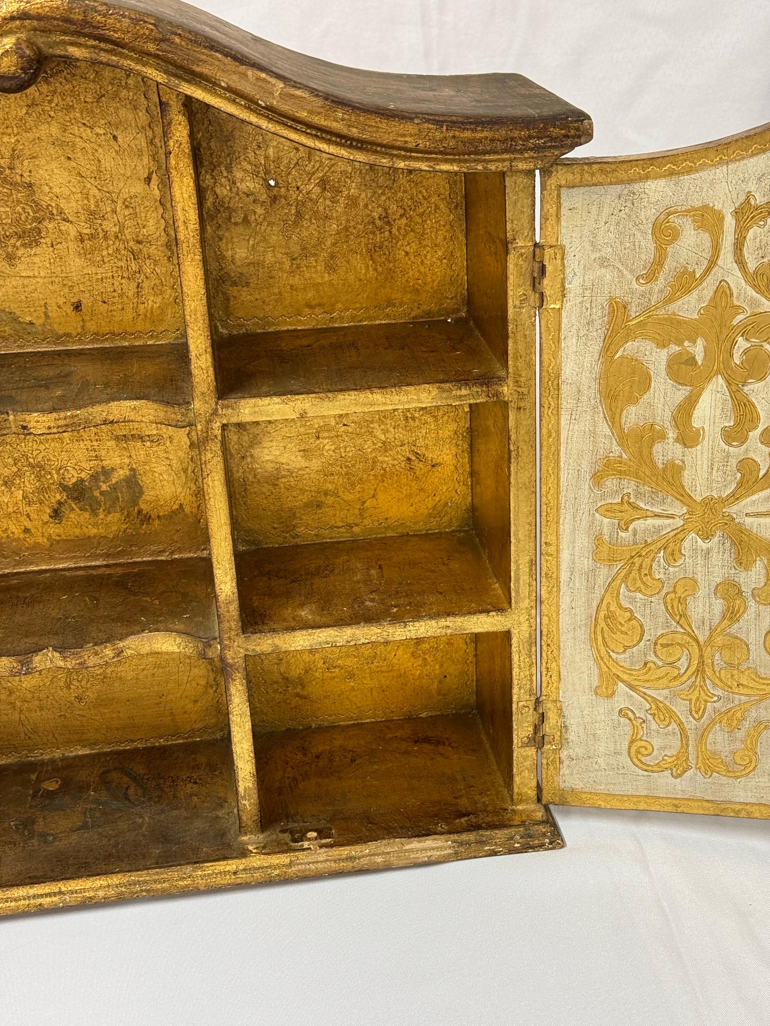 Italian Florentine Giltwood Wall Cabinet For Sale 9