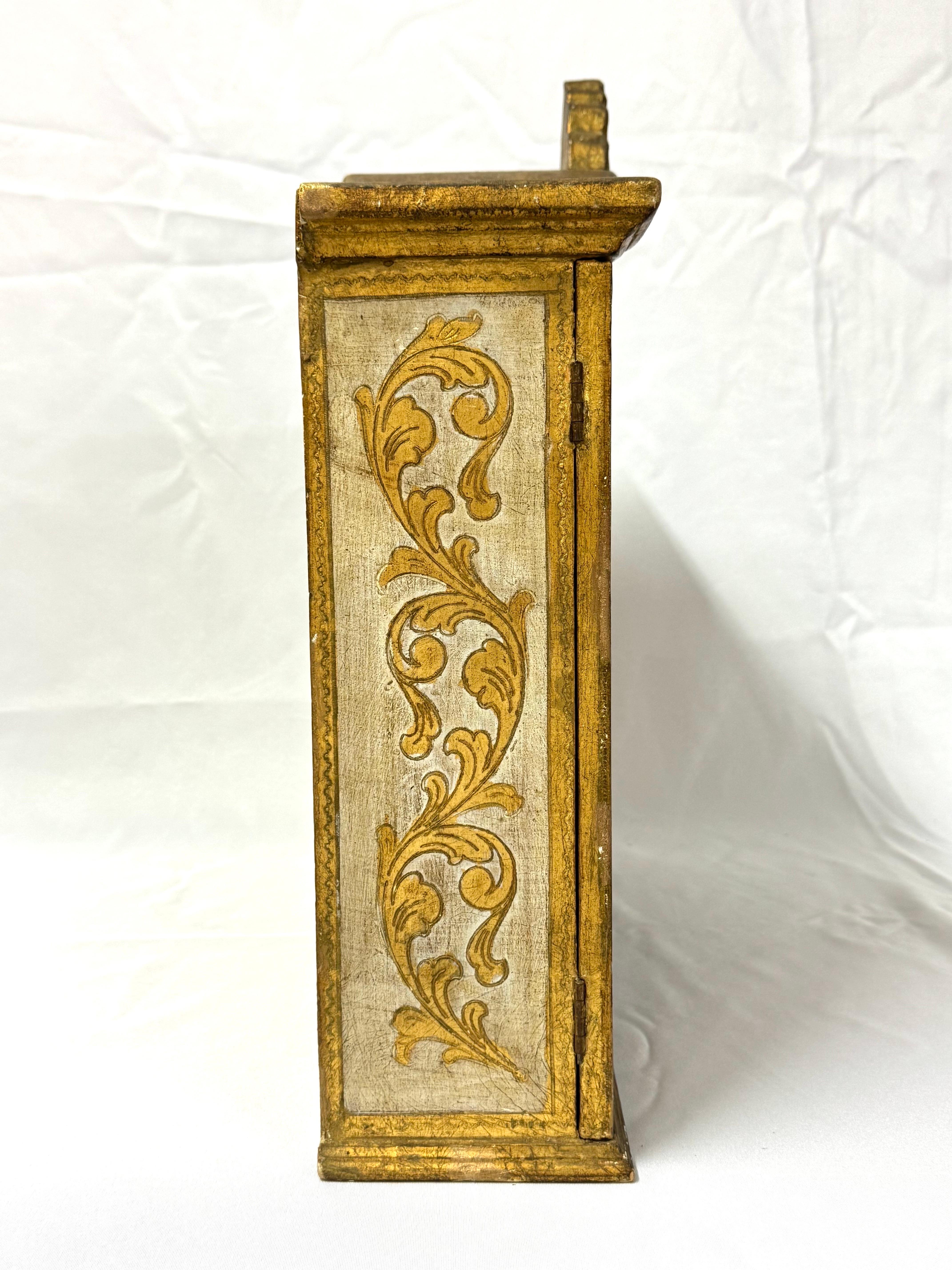 Italian Florentine Giltwood Wall Cabinet For Sale 11