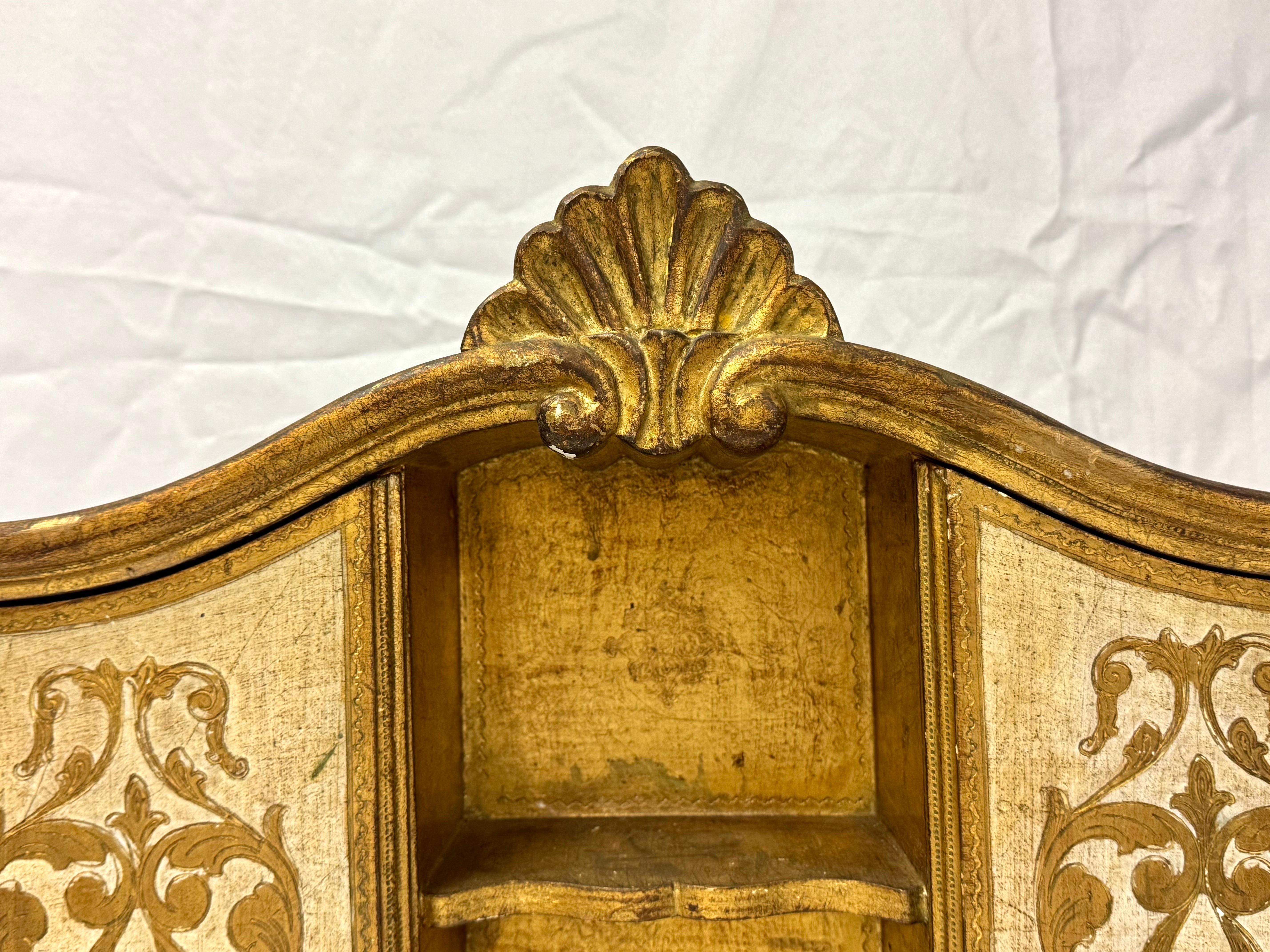 Italian Florentine Giltwood Wall Cabinet For Sale 2