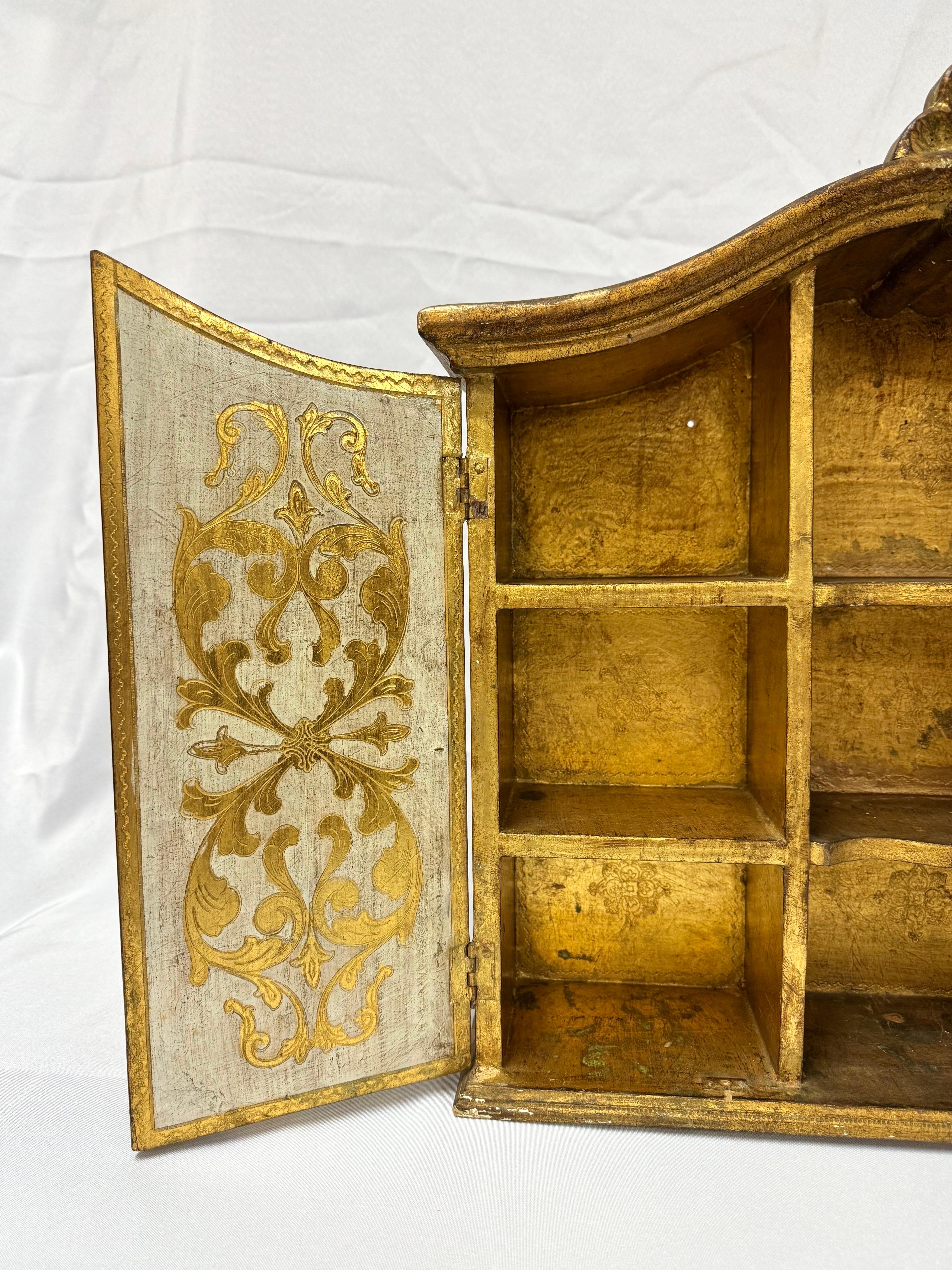 Italian Florentine Giltwood Wall Cabinet For Sale 5