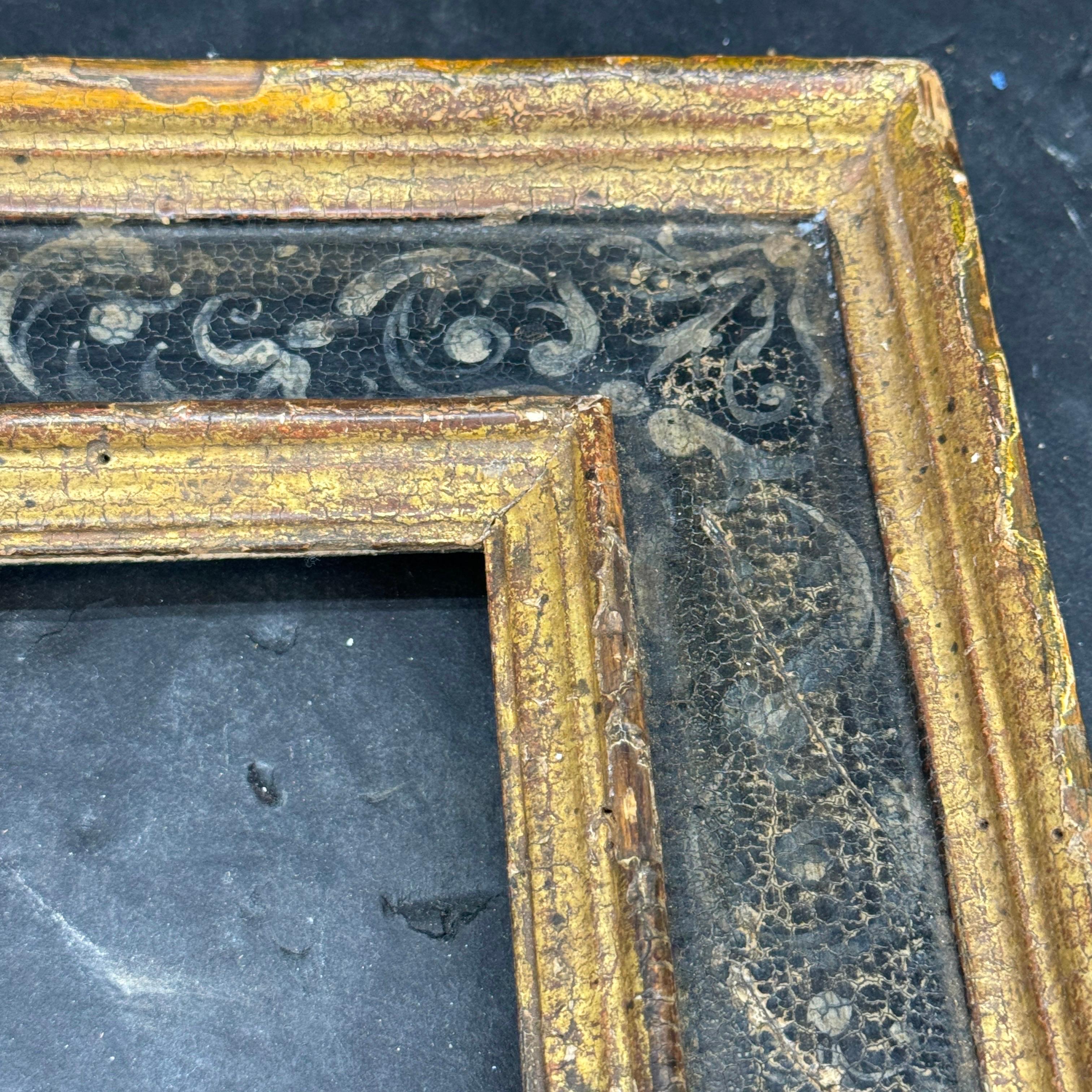 Cornice d'arte italiana in legno dorato oro nero Florentine in vendita 4