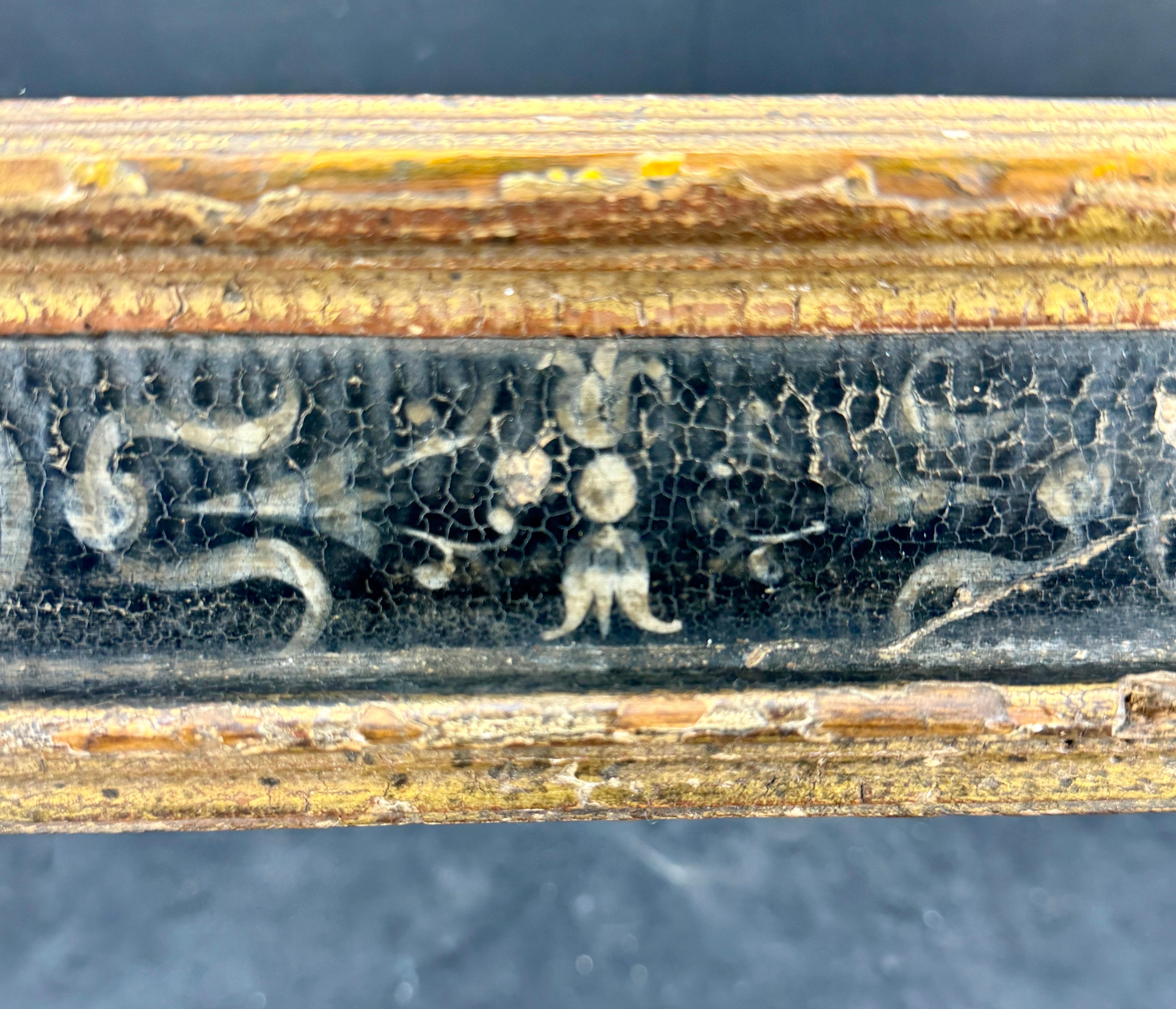 Cornice d'arte italiana in legno dorato oro nero Florentine in vendita 6