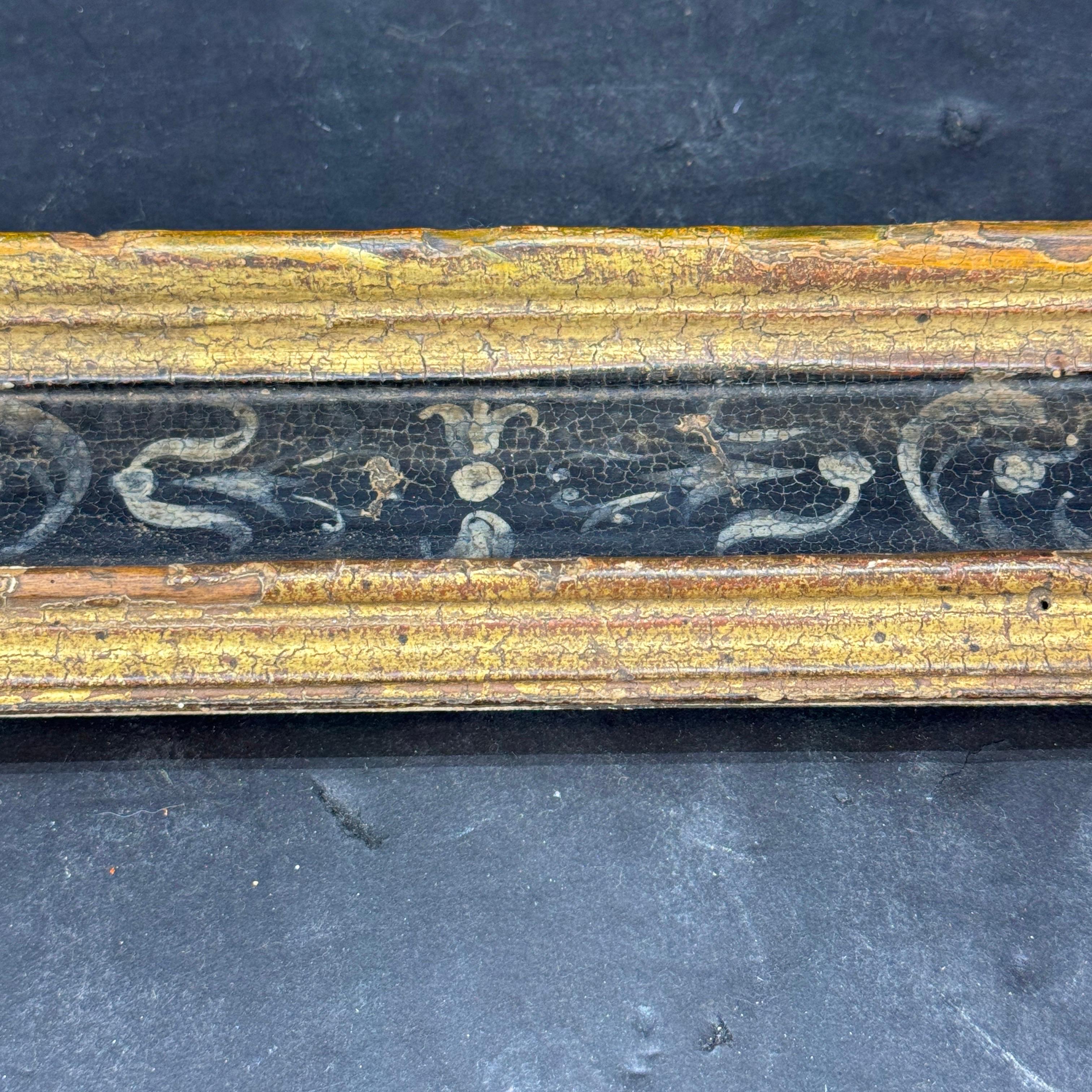 Cornice d'arte italiana in legno dorato oro nero Florentine in vendita 8
