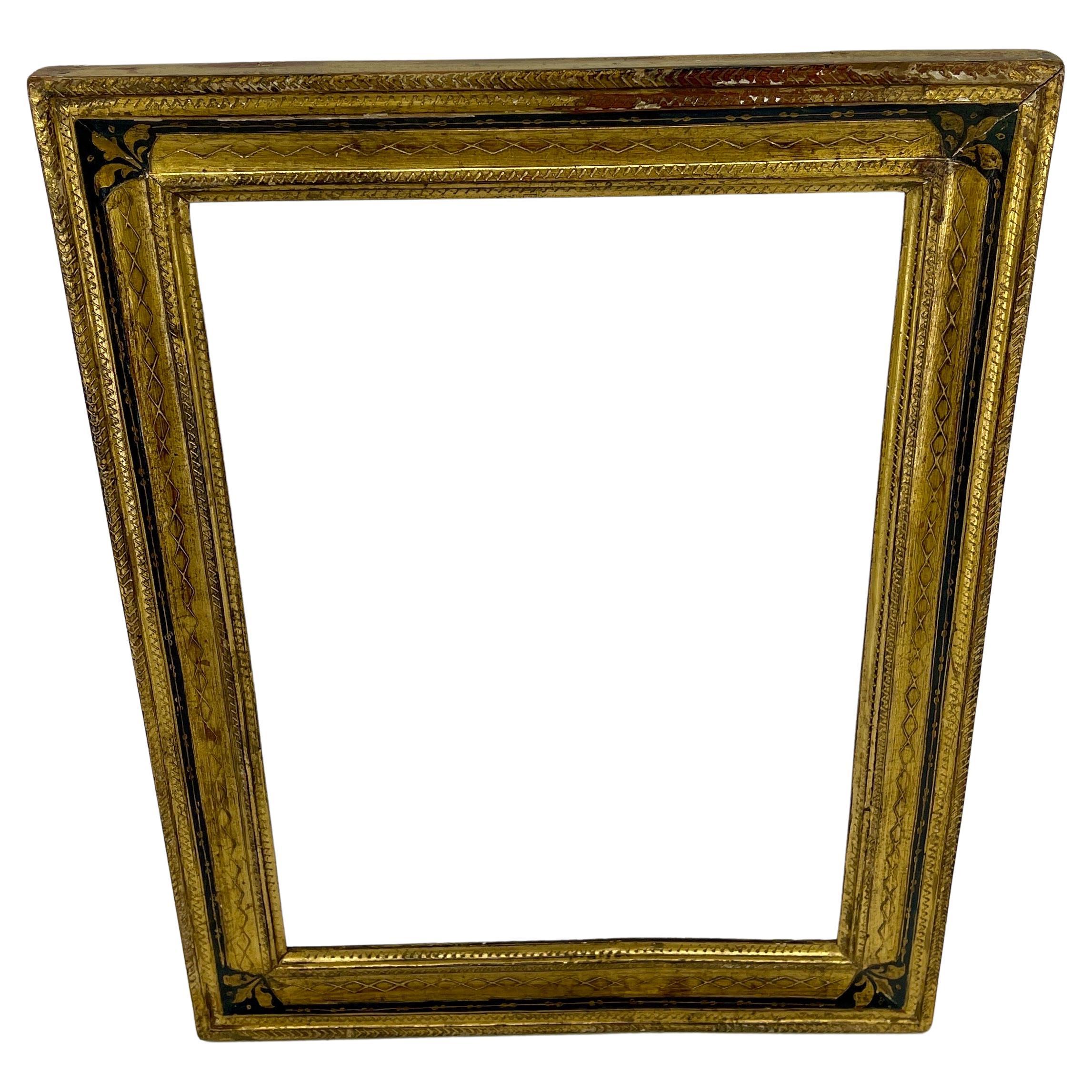 Florentine Black and Gold Gilded Frame, Firenze Italy.
Please note the authentic charming label on the backside of the frame. This wonderful feature captures that European vibe. 