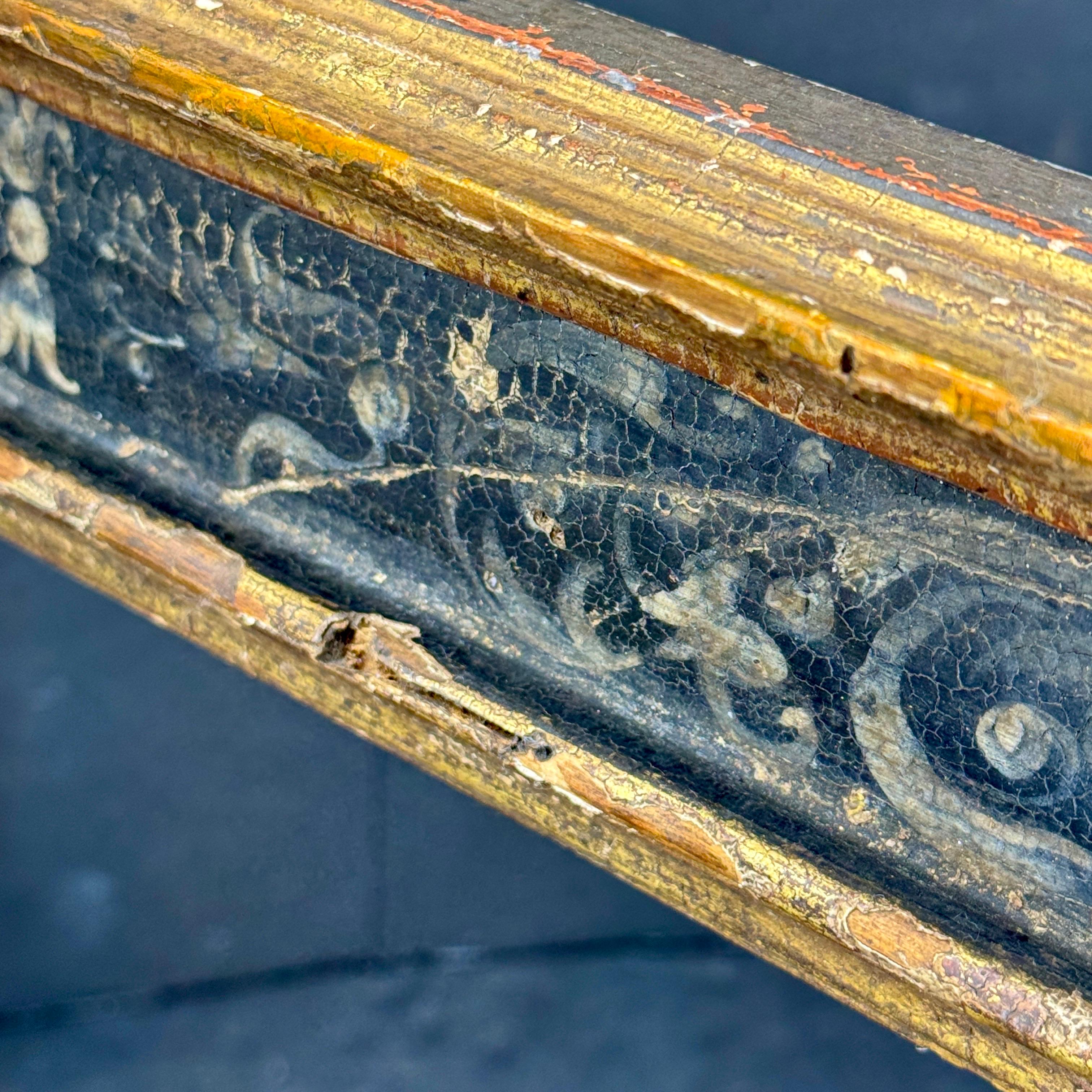 XX secolo Cornice d'arte italiana in legno dorato oro nero Florentine in vendita