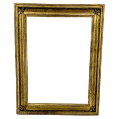 Italian Florentine Gold Black Gilded Wood Art Frame