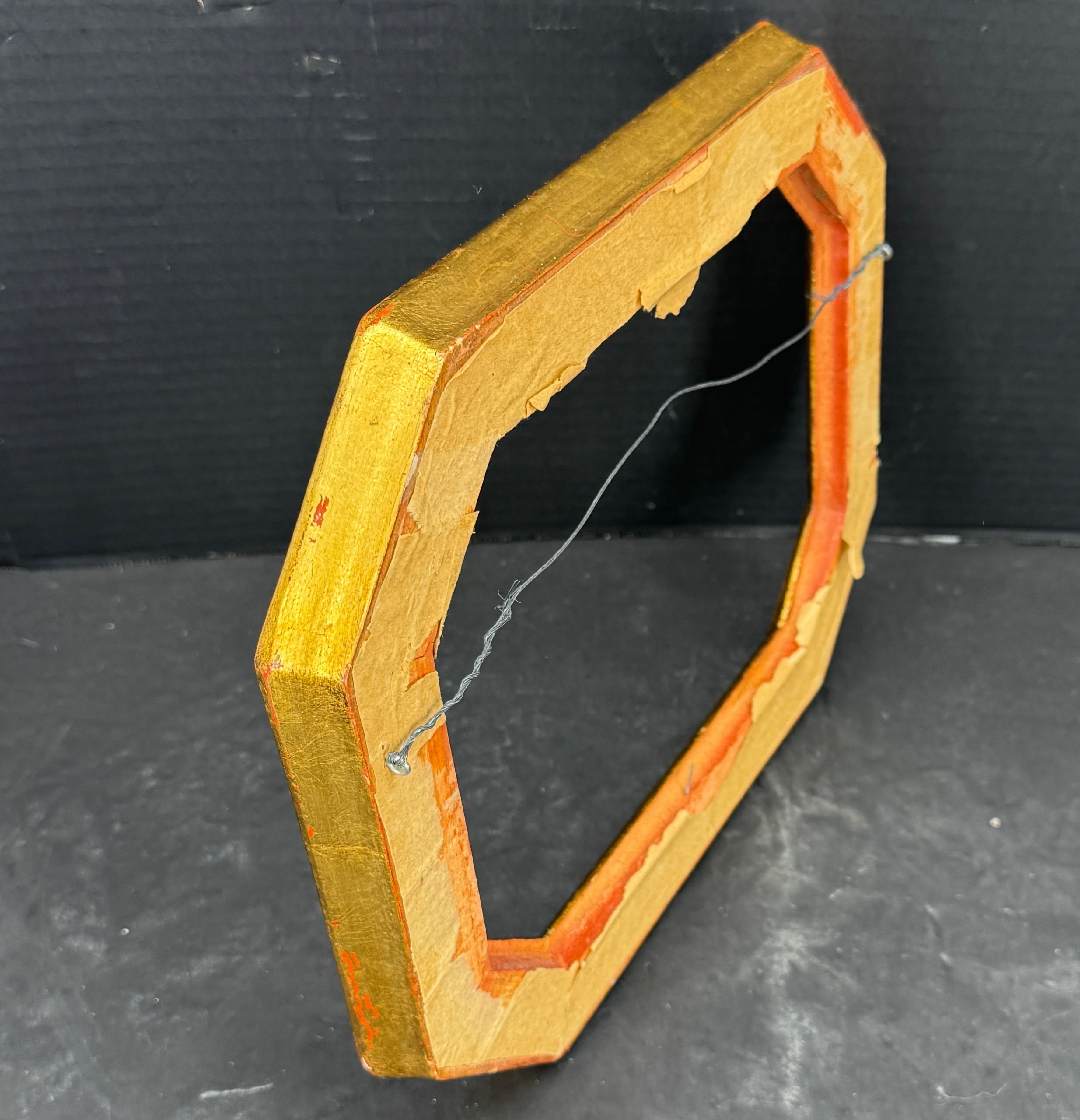 Italienischer Florentine Gold Schwarz Vergoldetes Holz Kunstrahmen Spiegel (20. Jahrhundert) im Angebot