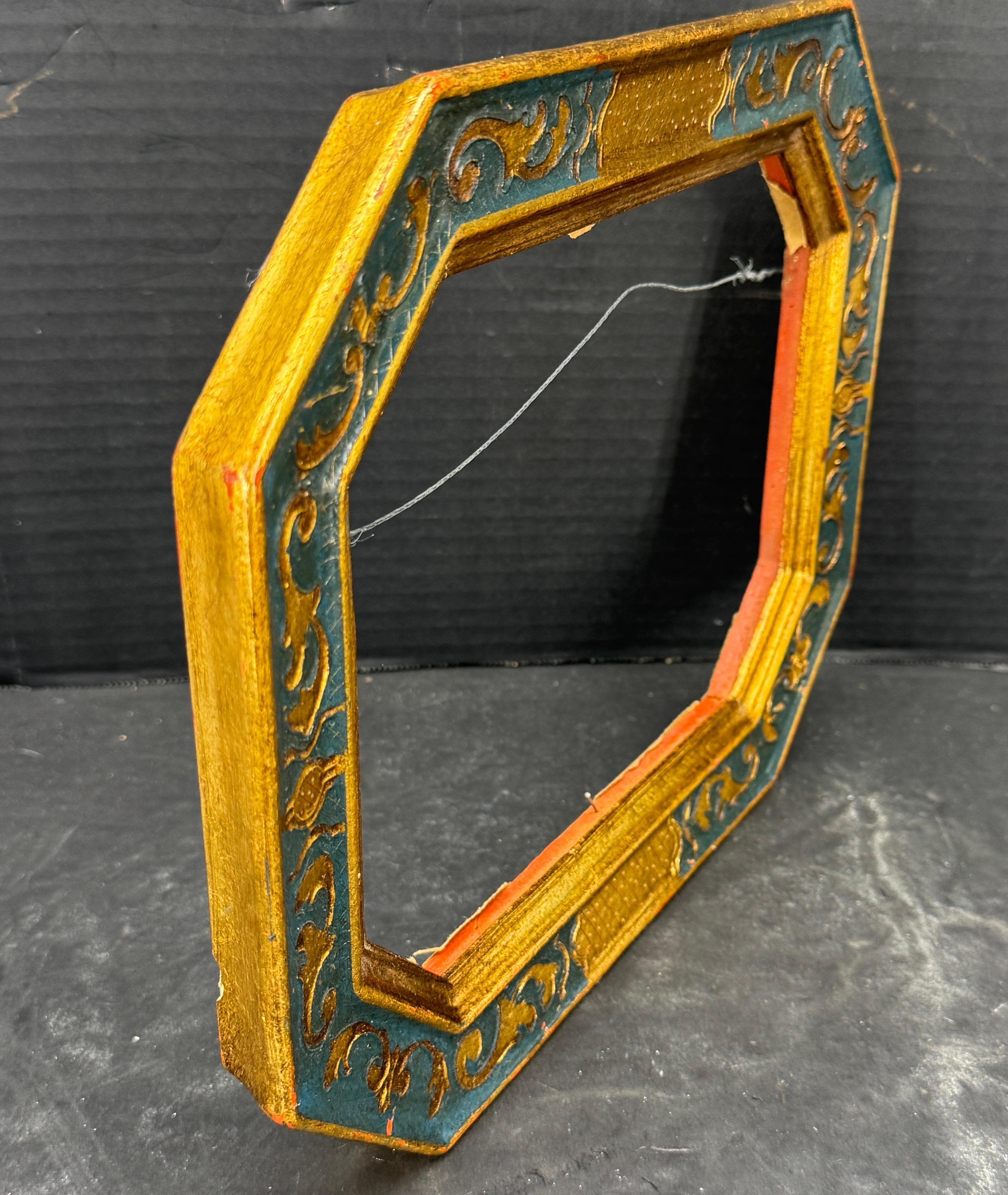 Italienischer Florentine Gold Schwarz Vergoldetes Holz Kunstrahmen Spiegel im Angebot 3