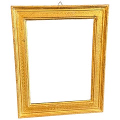 Cornice artistica italiana in legno dorato in stile fiorentino, anni '50 circa