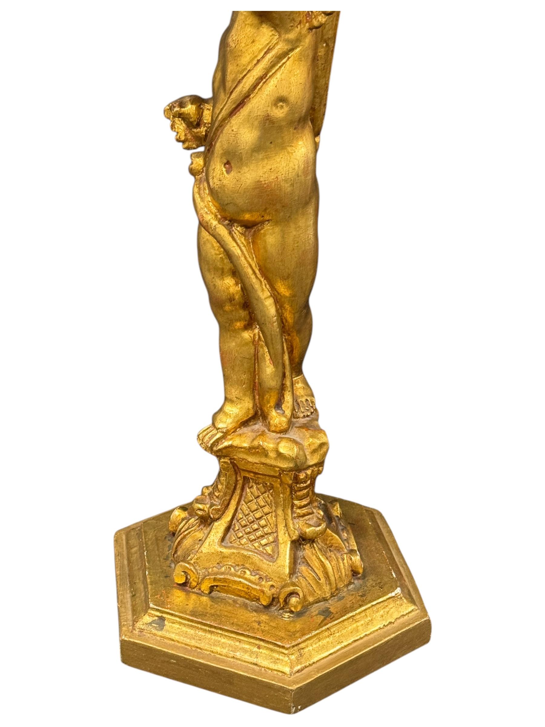 Table d'appoint italienne en bois doré Florentine Pied d'ange chérubin, Toleware Tole en vente 8