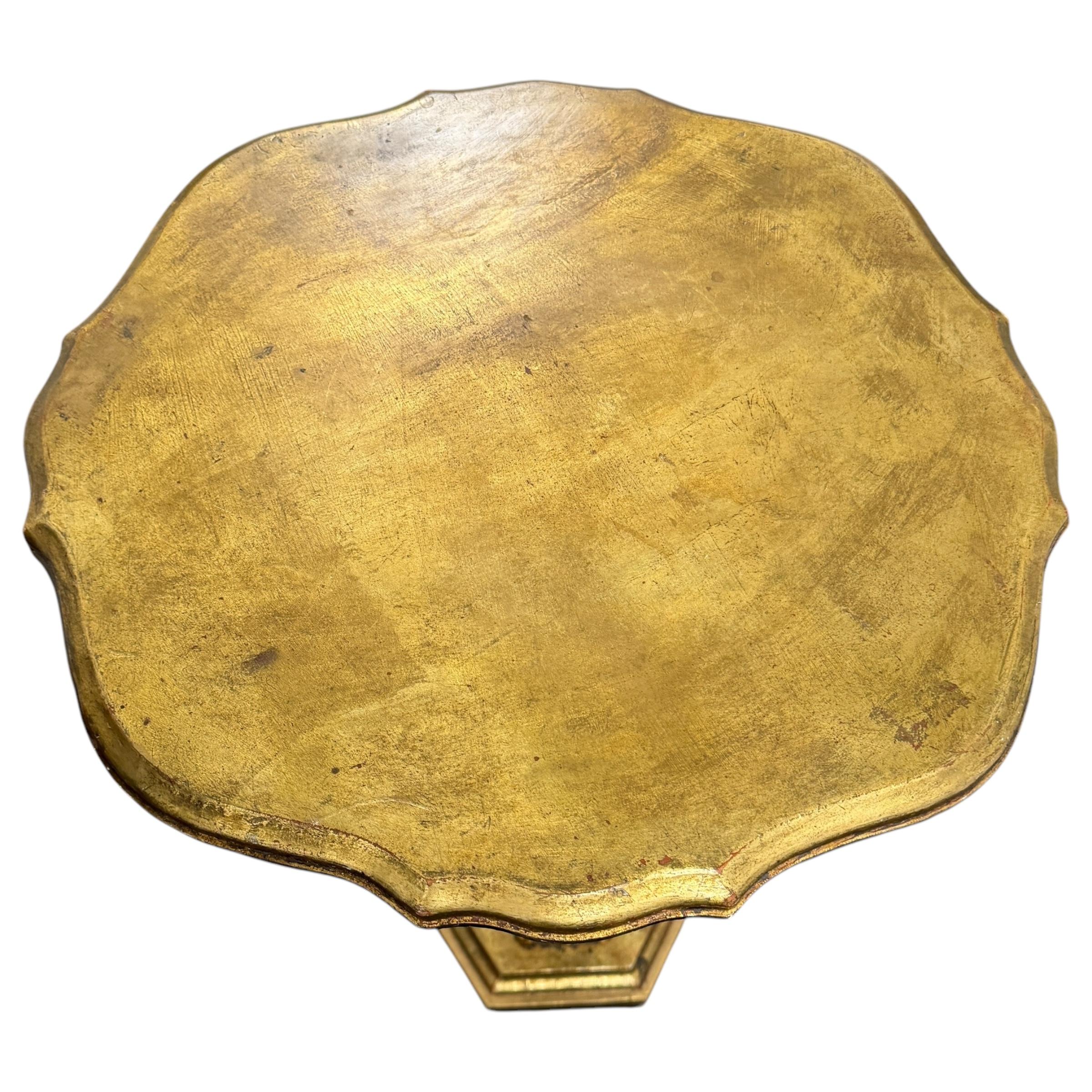 Table d'appoint italienne en bois doré Florentine Pied d'ange chérubin, Toleware Tole en vente 12