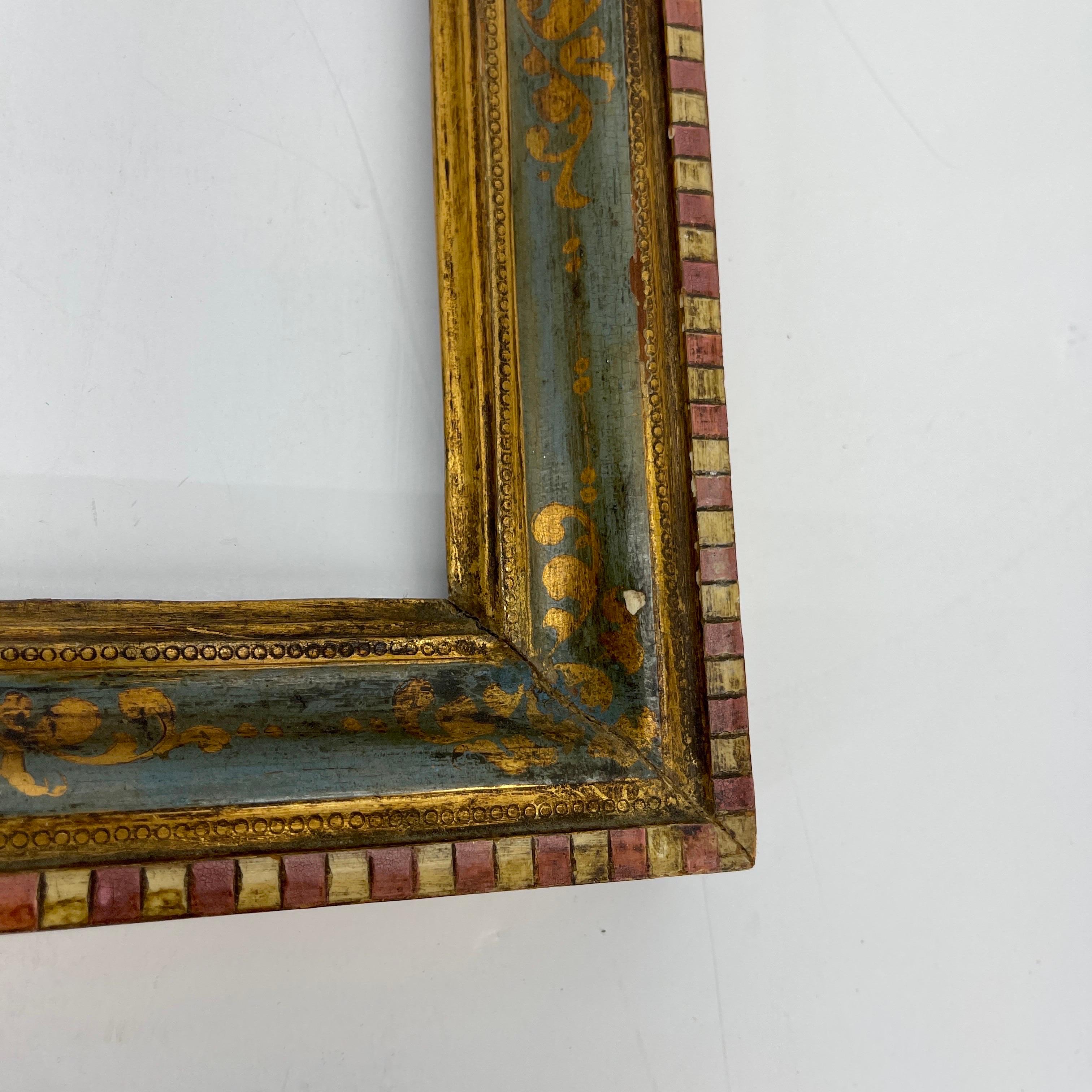 Italian Florentine Gold Giltwood Demi Lune Arched Frame For Sale 2