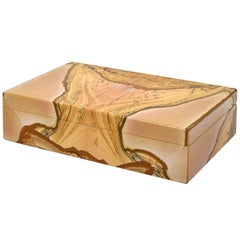 Italian Florentine Marble Pietra Paesina Natural Mineral Specimen Box
