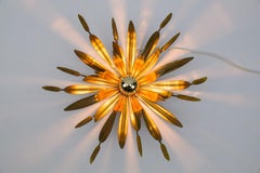 Italian Florentine Metal Ceiling Lamp, 1960s