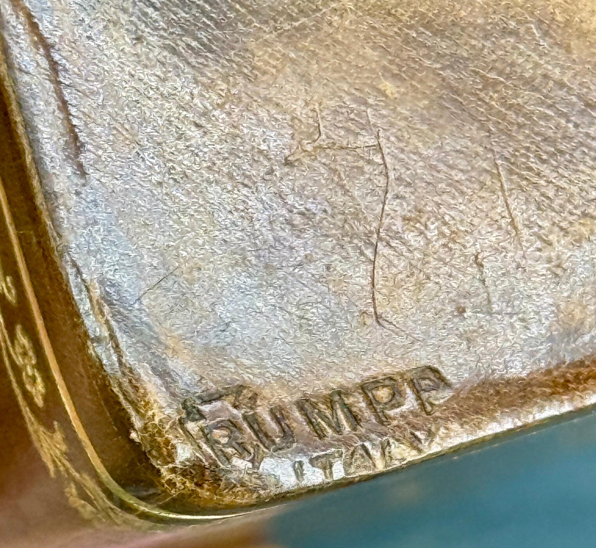 Scatola porta carte di credito in pelle italiana Florentine di metà secolo in vendita 2