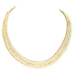 Italian Florentine Necklace, 18 Karat Gold