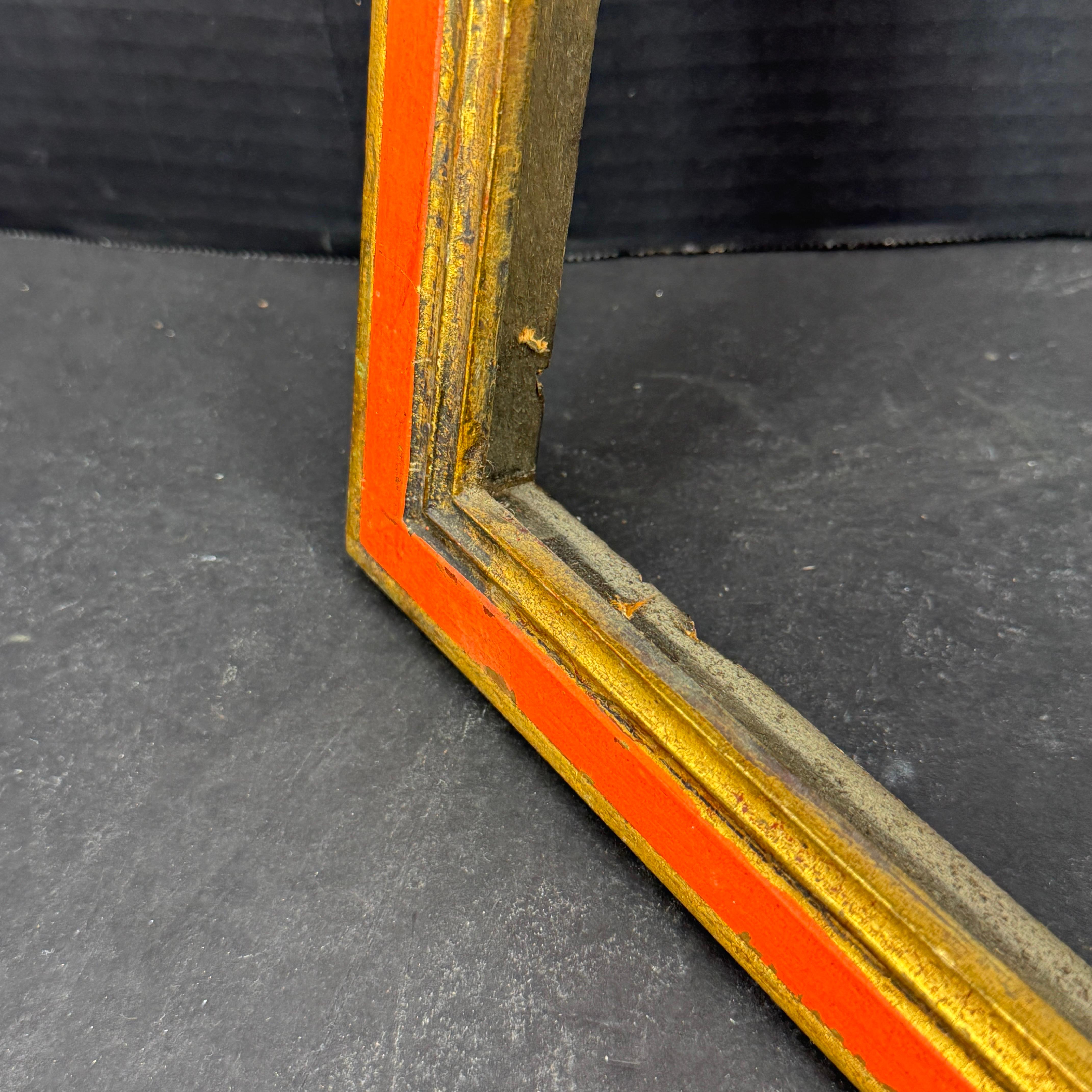 Italienisch Florentine Orange Gold vergoldet Holz Kunstrahmen CIRCA 1950's 7