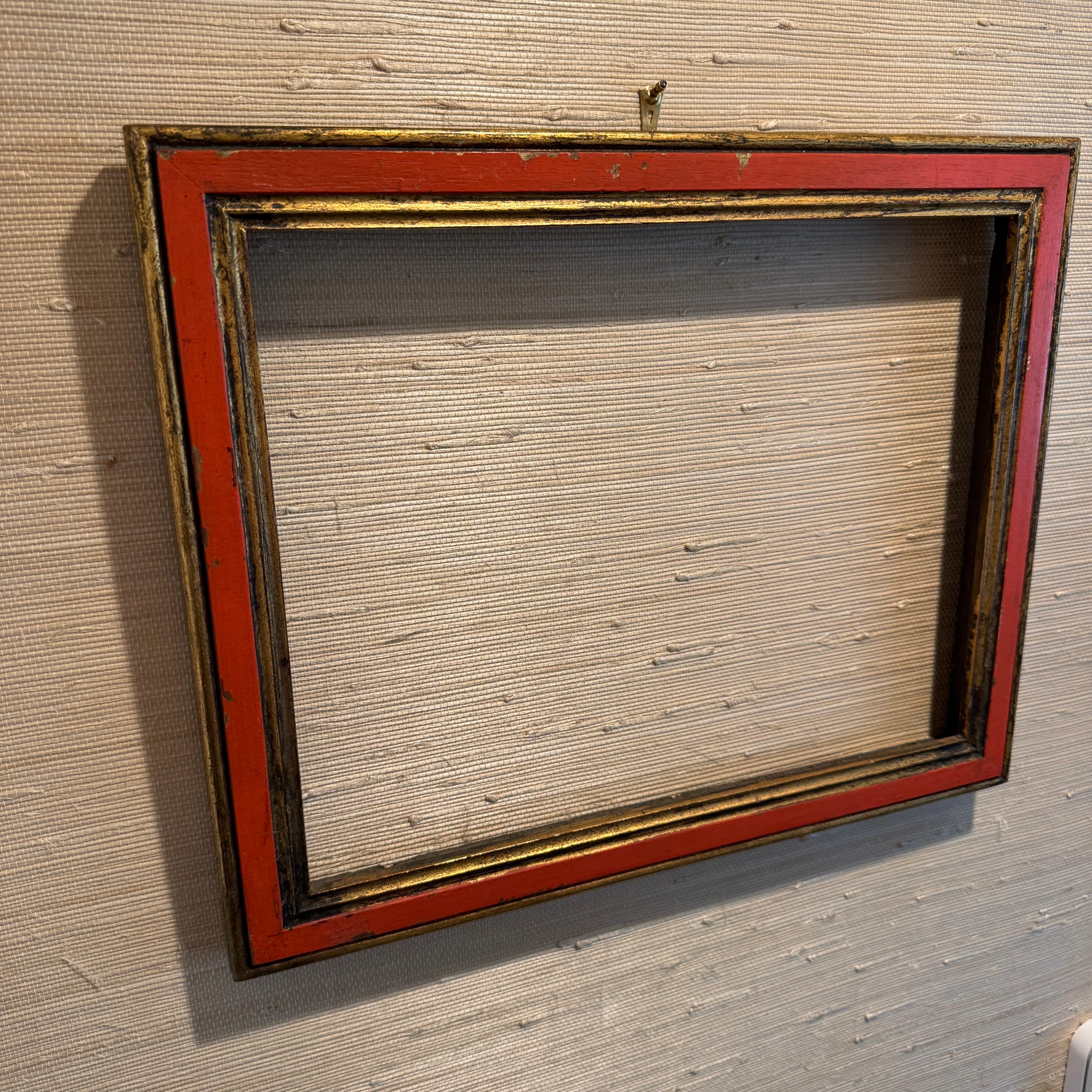 Italienisch Florentine Orange Gold vergoldet Holz Kunstrahmen CIRCA 1950's 11