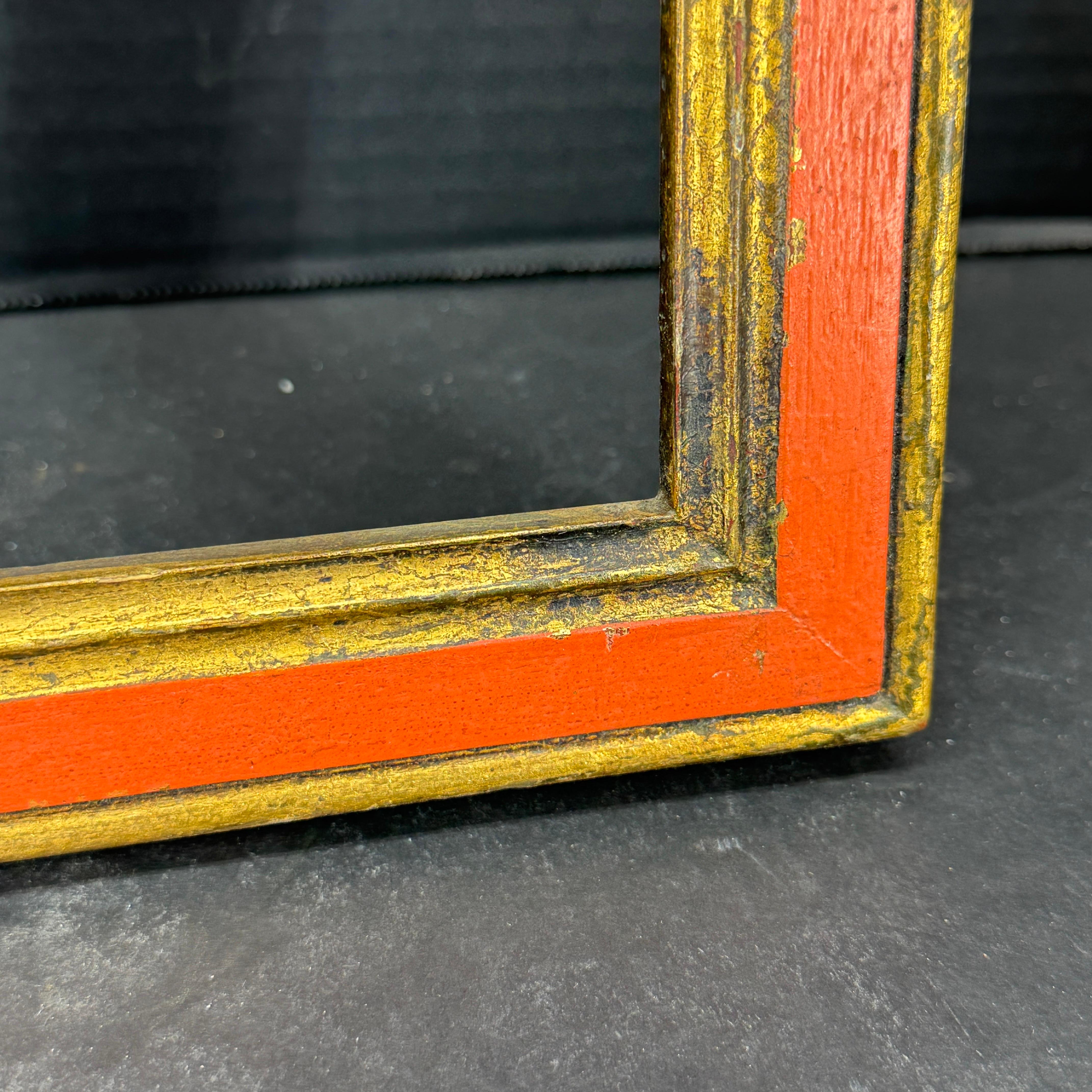 Italienisch Florentine Orange Gold vergoldet Holz Kunstrahmen CIRCA 1950's 1