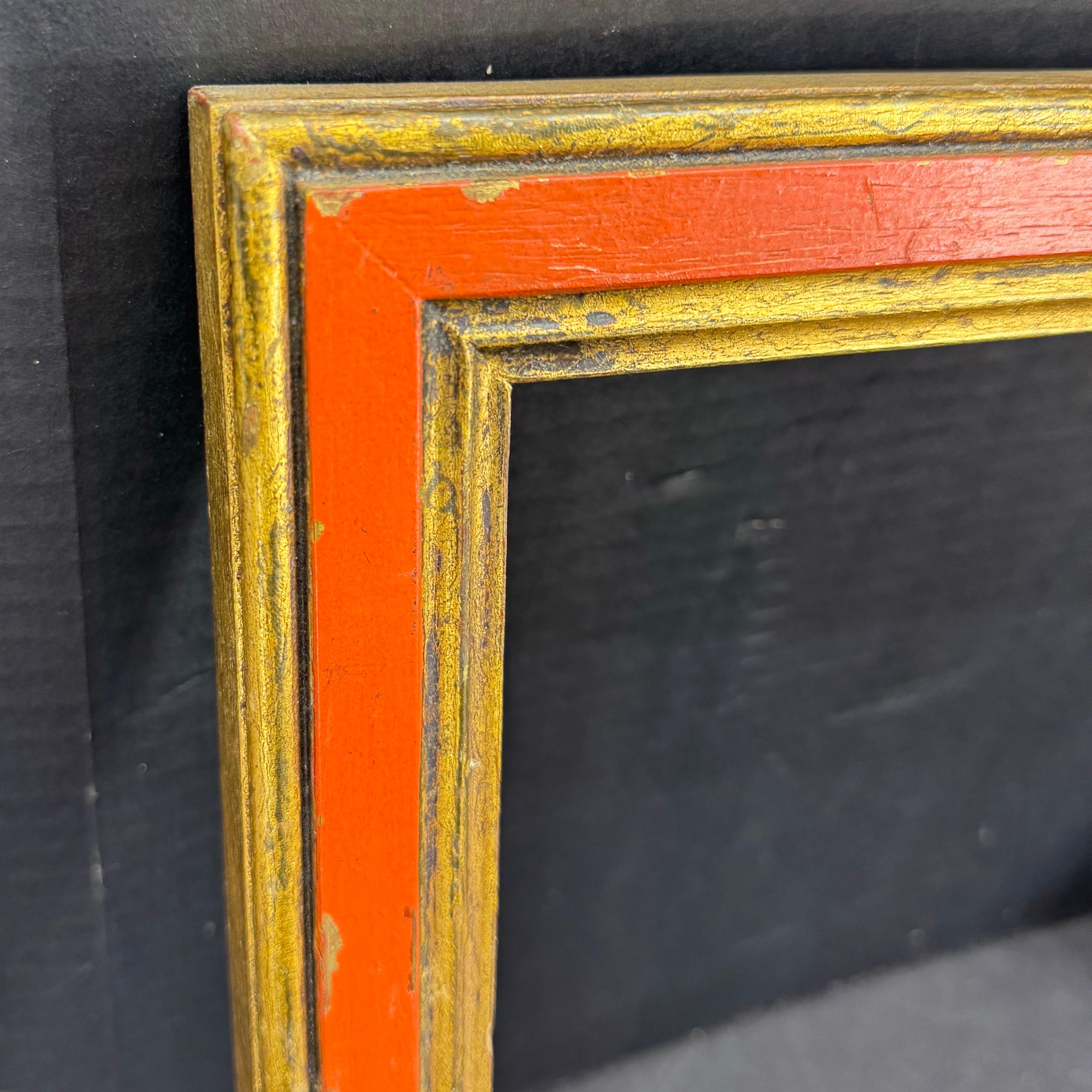 Italienisch Florentine Orange Gold vergoldet Holz Kunstrahmen CIRCA 1950's 3