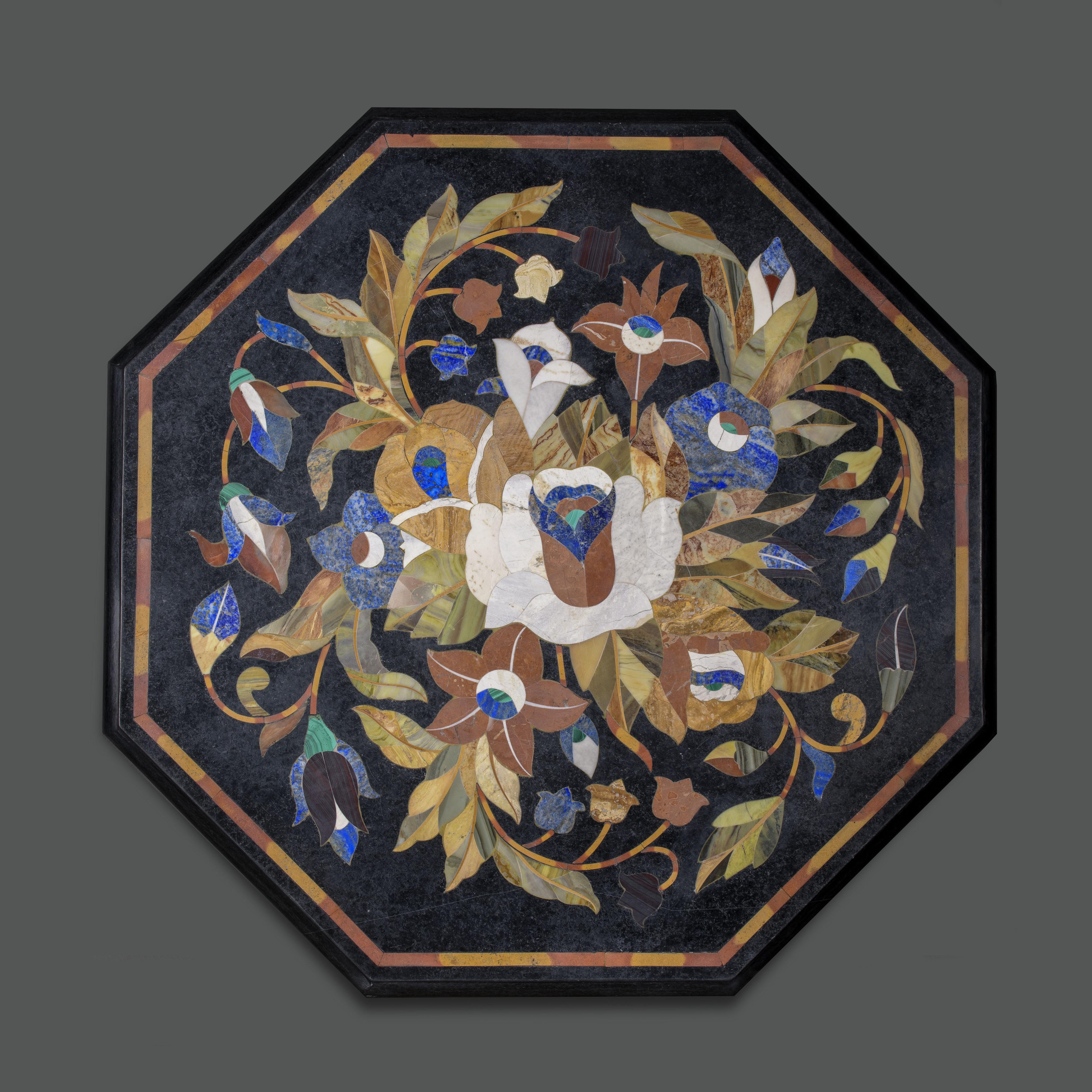 Intarsio Piano da tavolo in marmo con intarsio in pietra dura Florentine in vendita