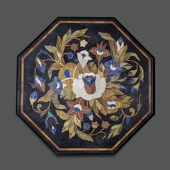 Italian Florentine Pietra Dura Stone Inlay Marble Table Top