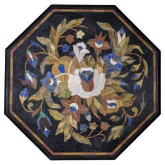 Italian Florentine Pietra Dura Stone Inlay Marble Table Top