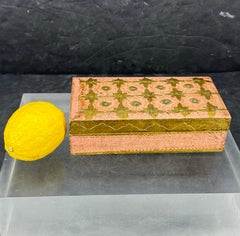 Italian Florentine Rectangular Pink Gilt Wood Trinket Box Jewelry
