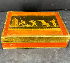 Italian Florentine Rectangular Wood Trinket Jewelry Box