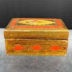Italian Florentine Rectangular Wood Trinket Jewelry Box