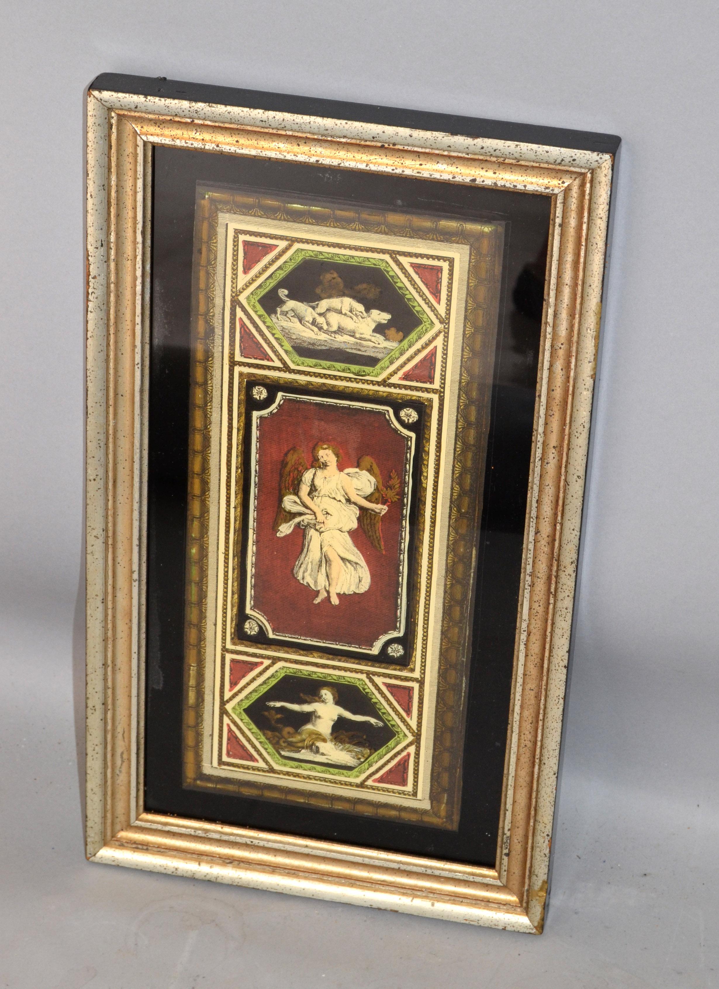 Italian Florentine Silver Framed and Encased Fine Art Angel Dogs and Nude Motif For Sale 2