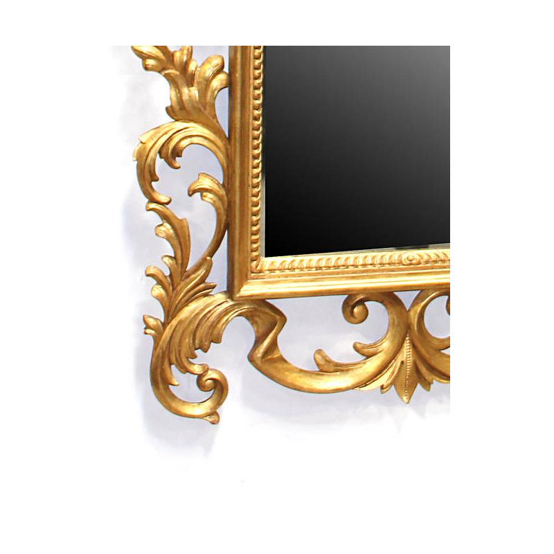 Italian Florentine Style Carved Giltwood Mirror, 19th Century In Good Condition In Cypress, CA