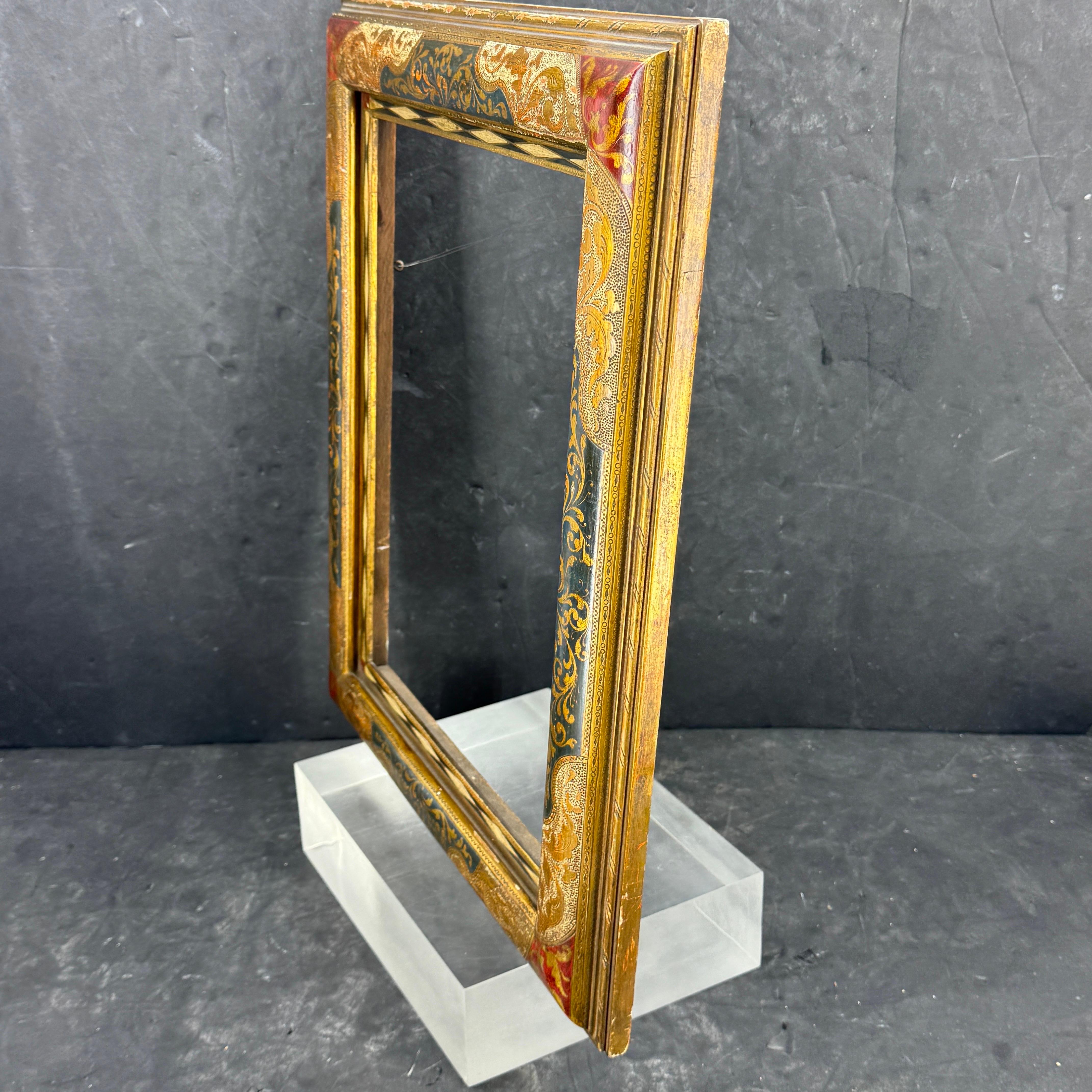Italian Florentine Venetian Gold Gilt Wood Art Frame Mirror For Sale 4