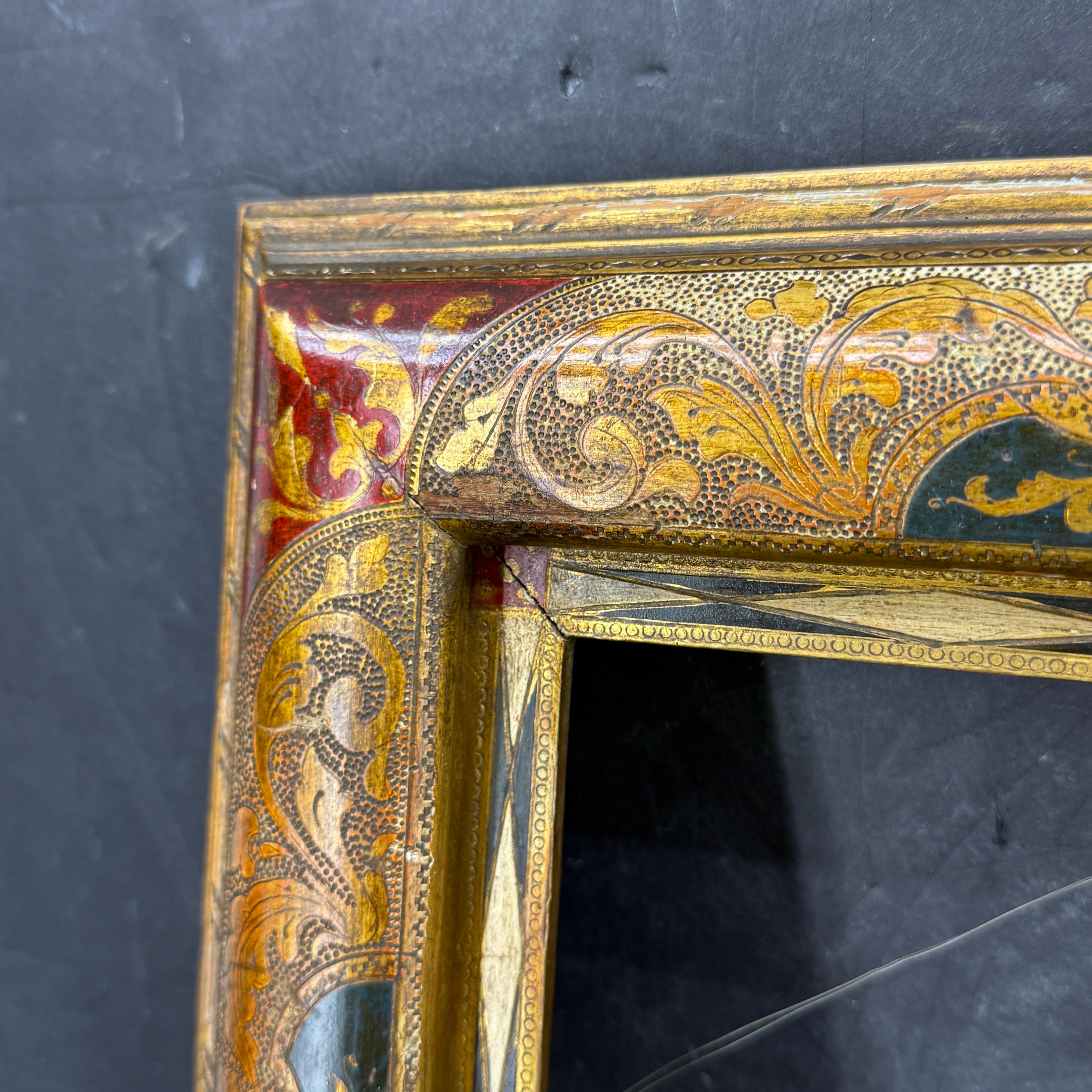 Italian Florentine Venetian Gold Gilt Wood Art Frame Mirror For Sale 5