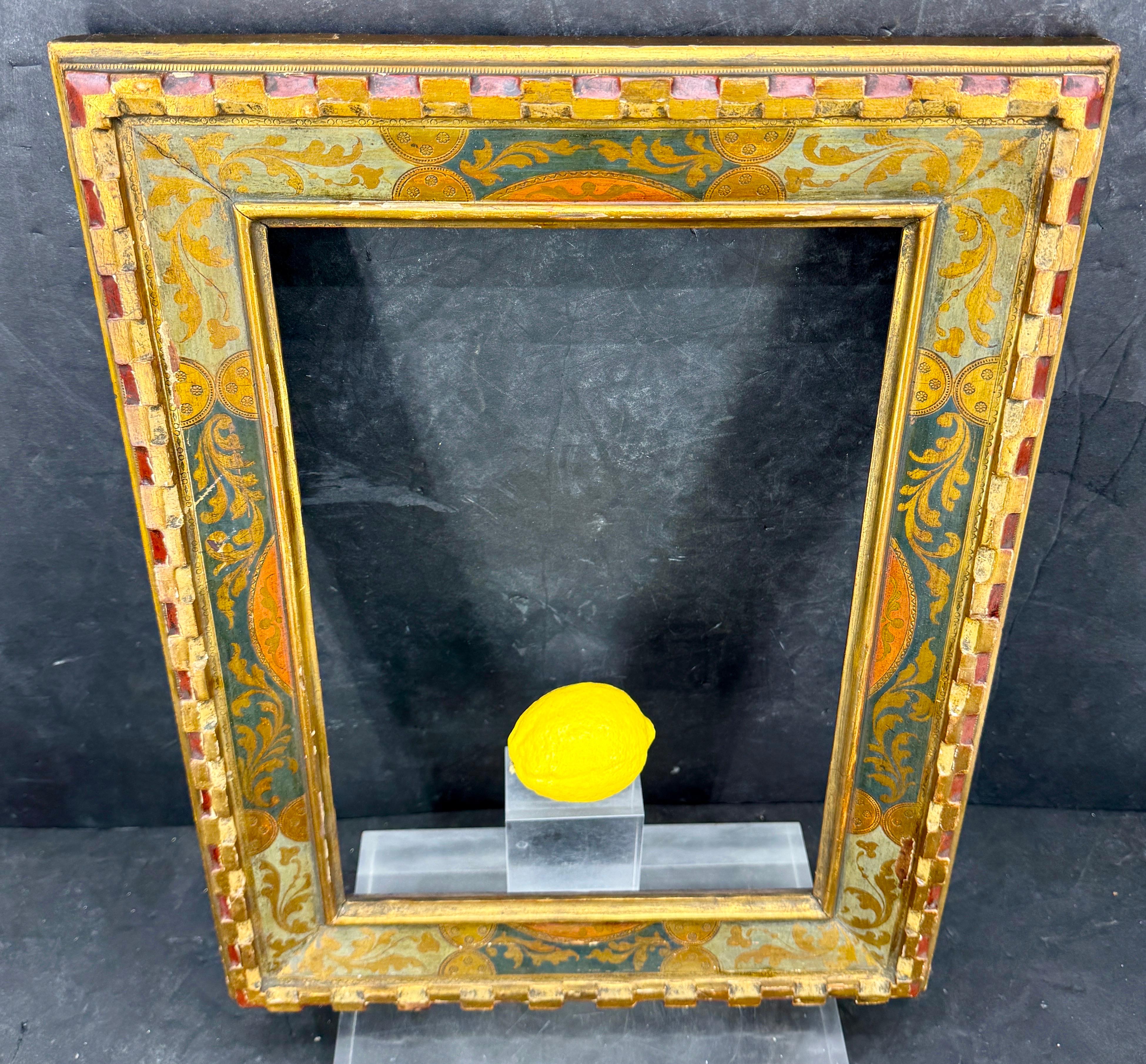 Italian Florentine Venetian Gold Gilt Wood Art Frame Mirror For Sale 5