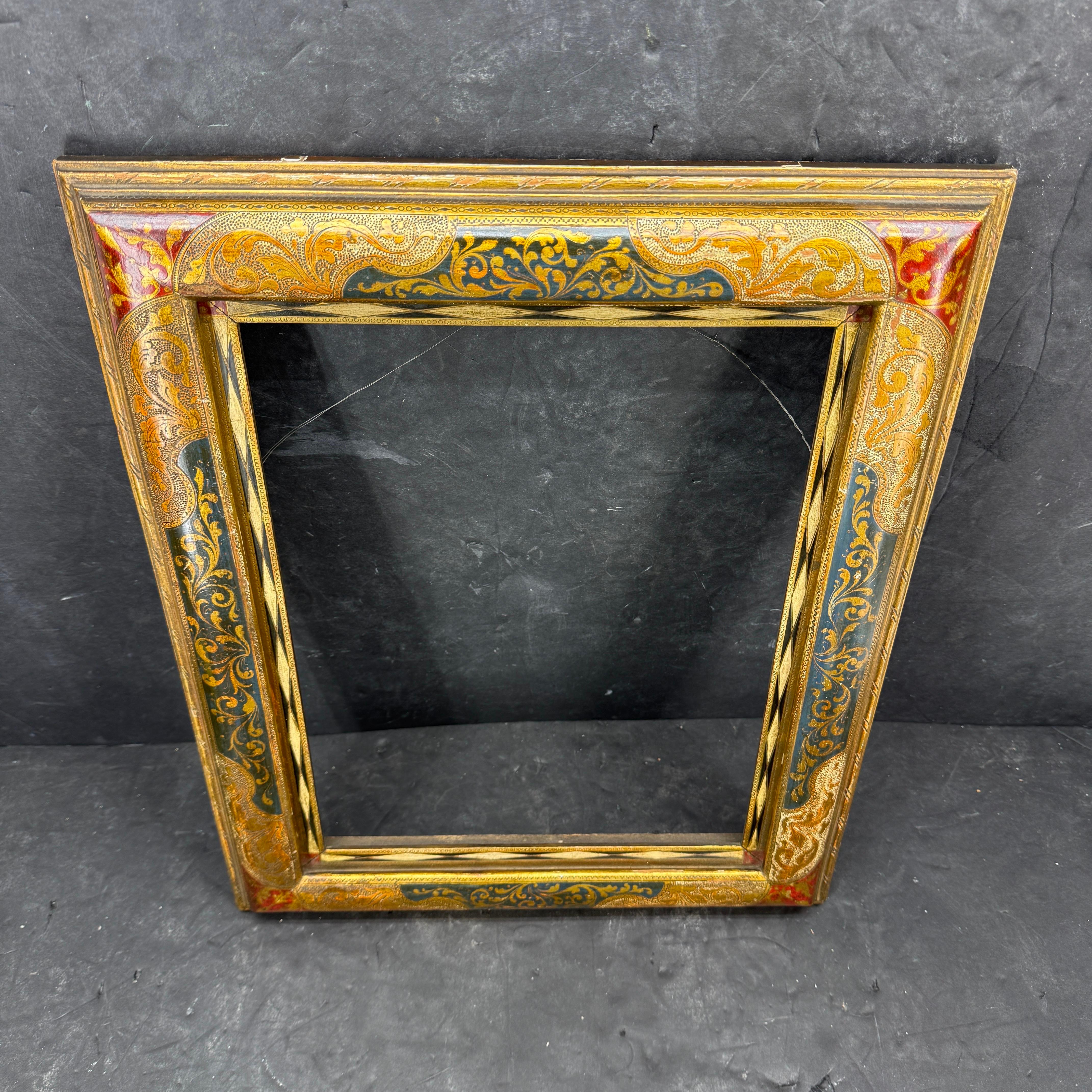Italian Florentine Venetian Gold Gilt Wood Art Frame Mirror For Sale 6