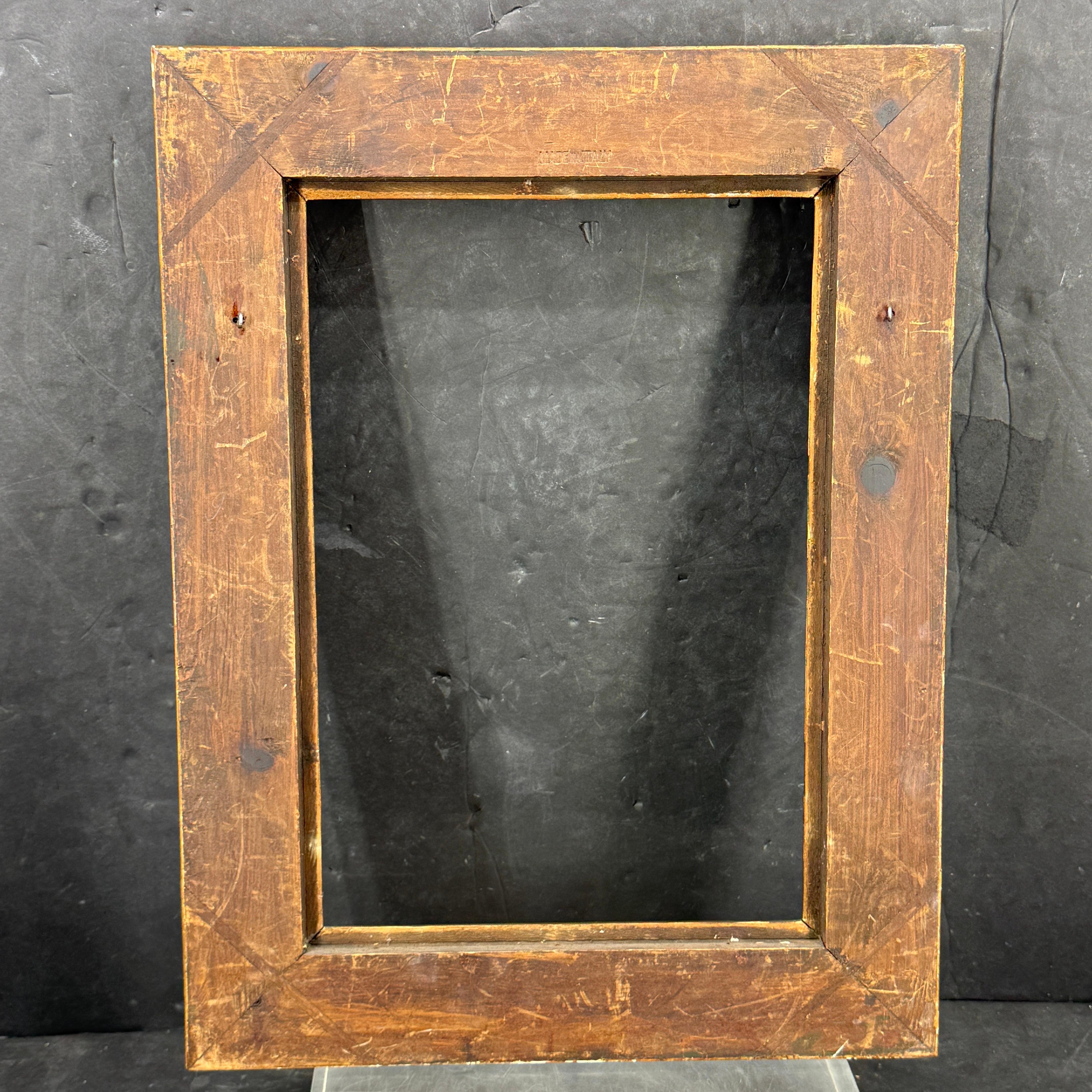 Italian Florentine Venetian Gold Gilt Wood Art Frame Mirror For Sale 6