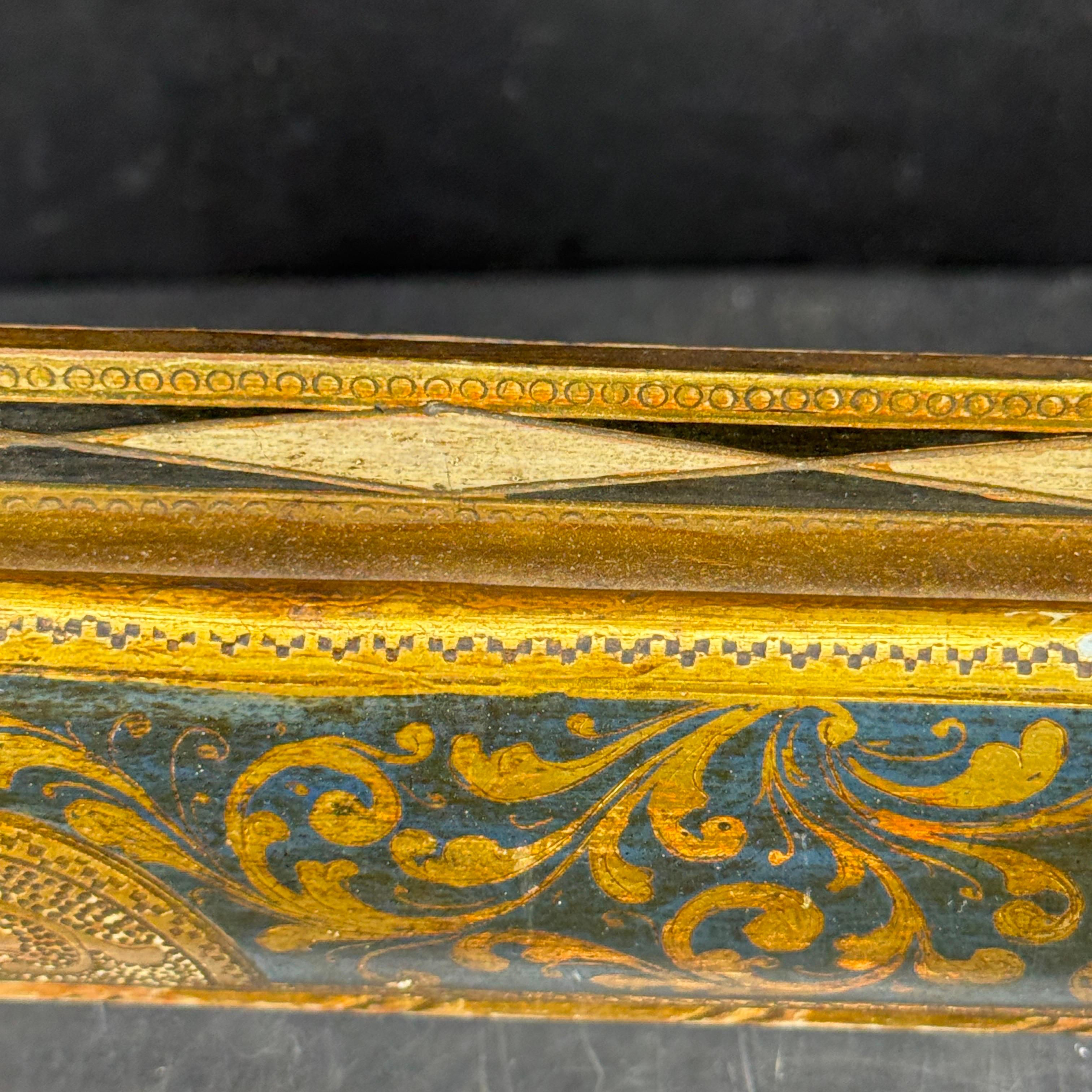 Italian Florentine Venetian Gold Gilt Wood Art Frame Mirror For Sale 9