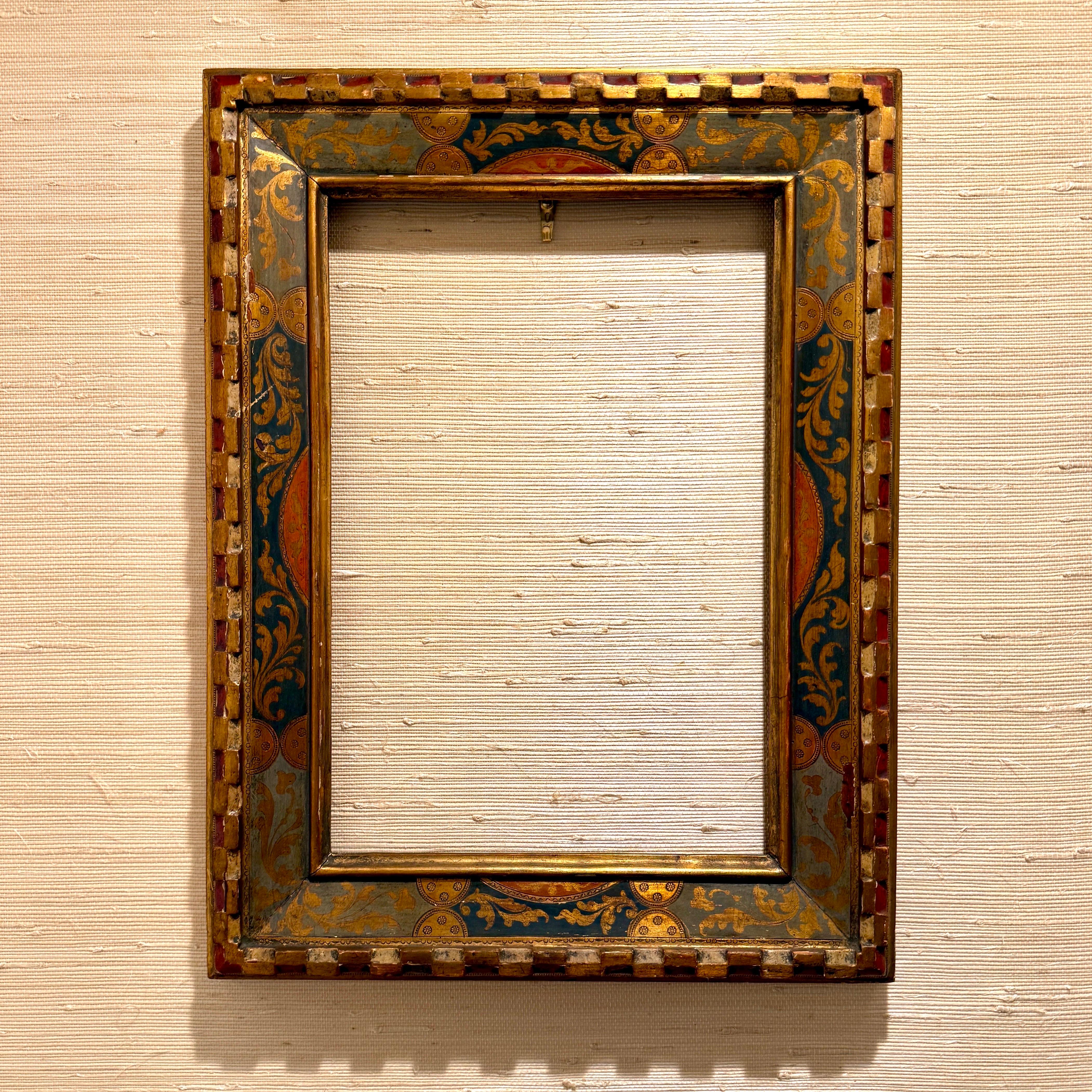 Italian Florentine Venetian Gold Gilt Wood Art Frame Mirror For Sale 9