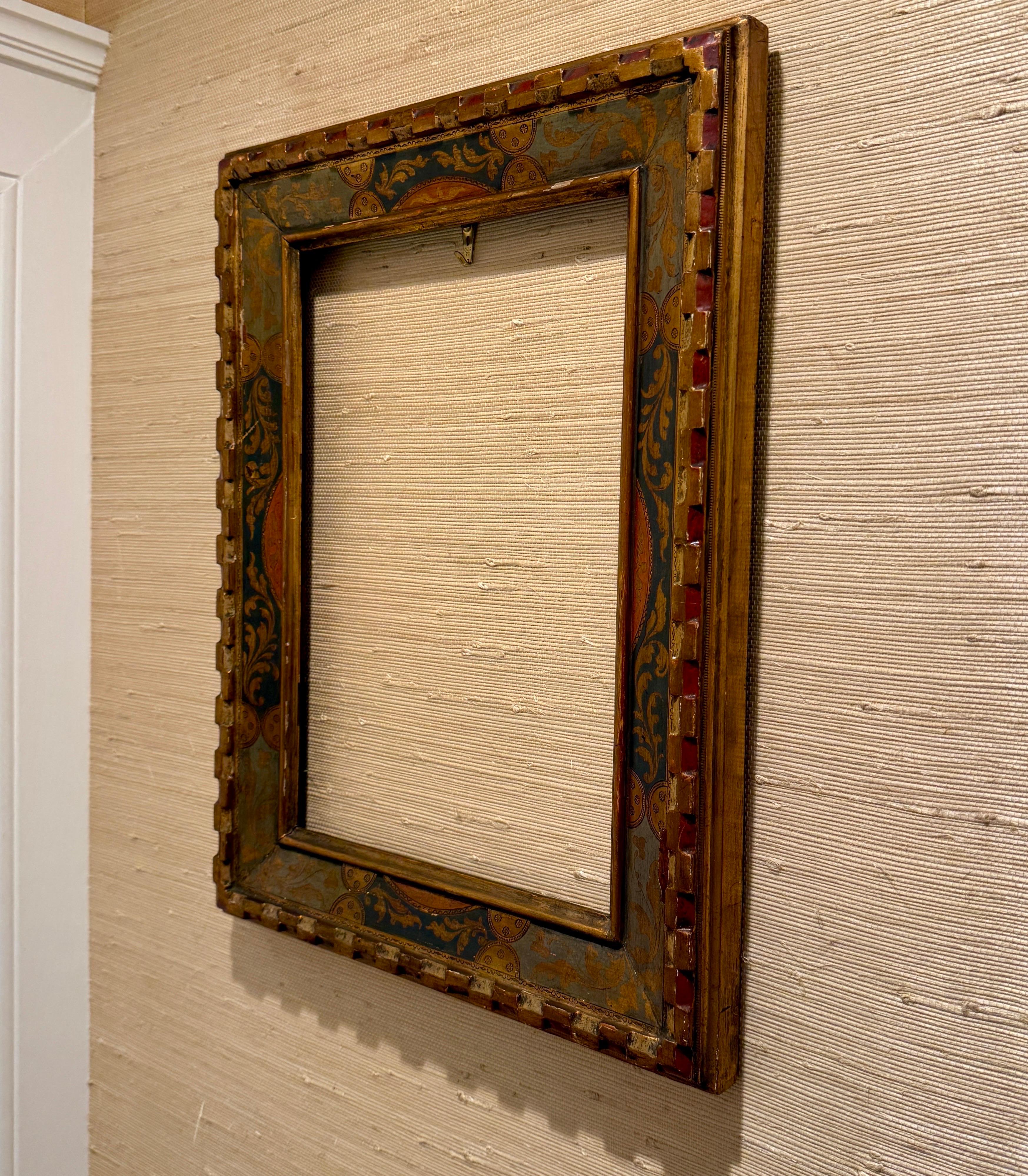 Italian Florentine Venetian Gold Gilt Wood Art Frame Mirror For Sale 10