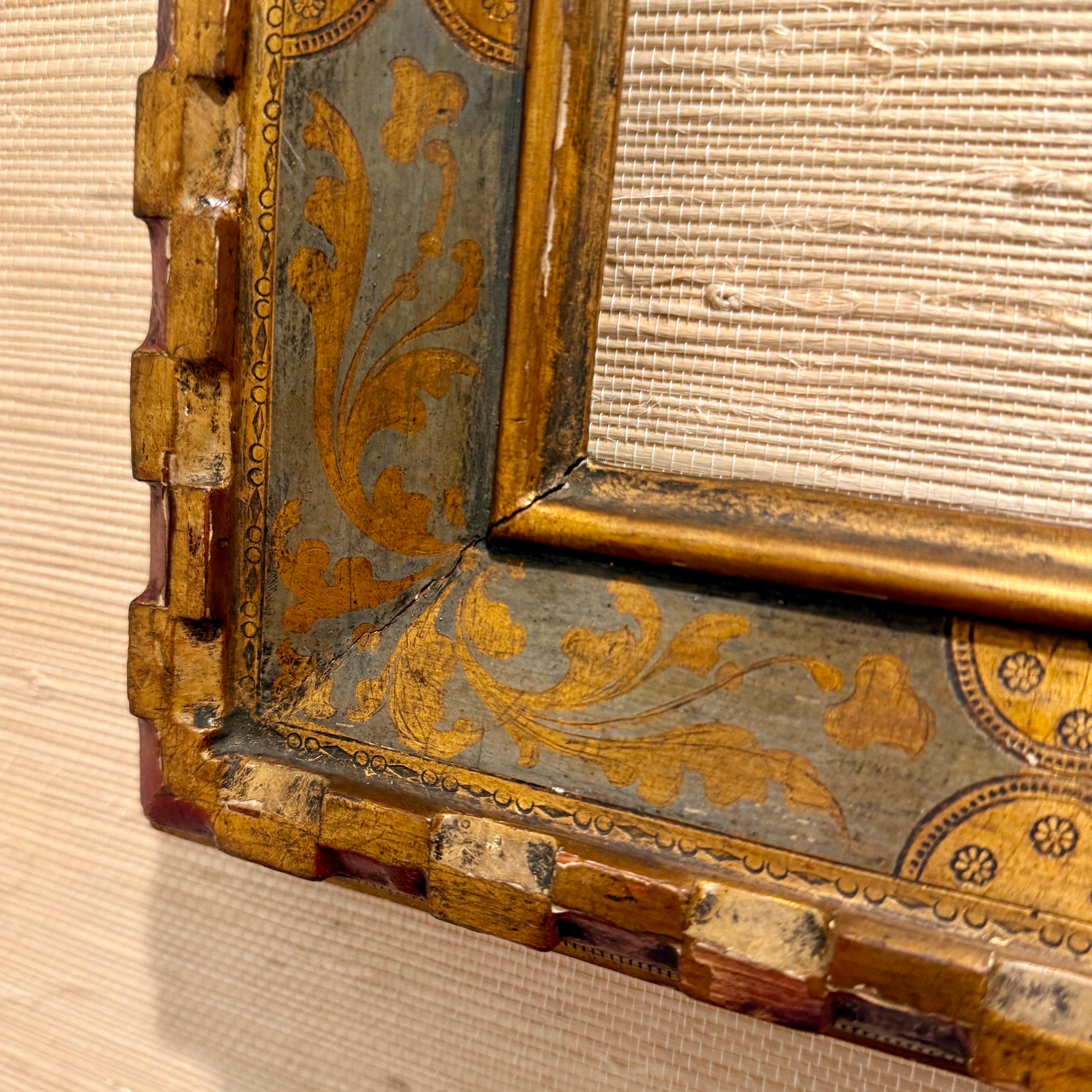 Italian Florentine Venetian Gold Gilt Wood Art Frame Mirror For Sale 11