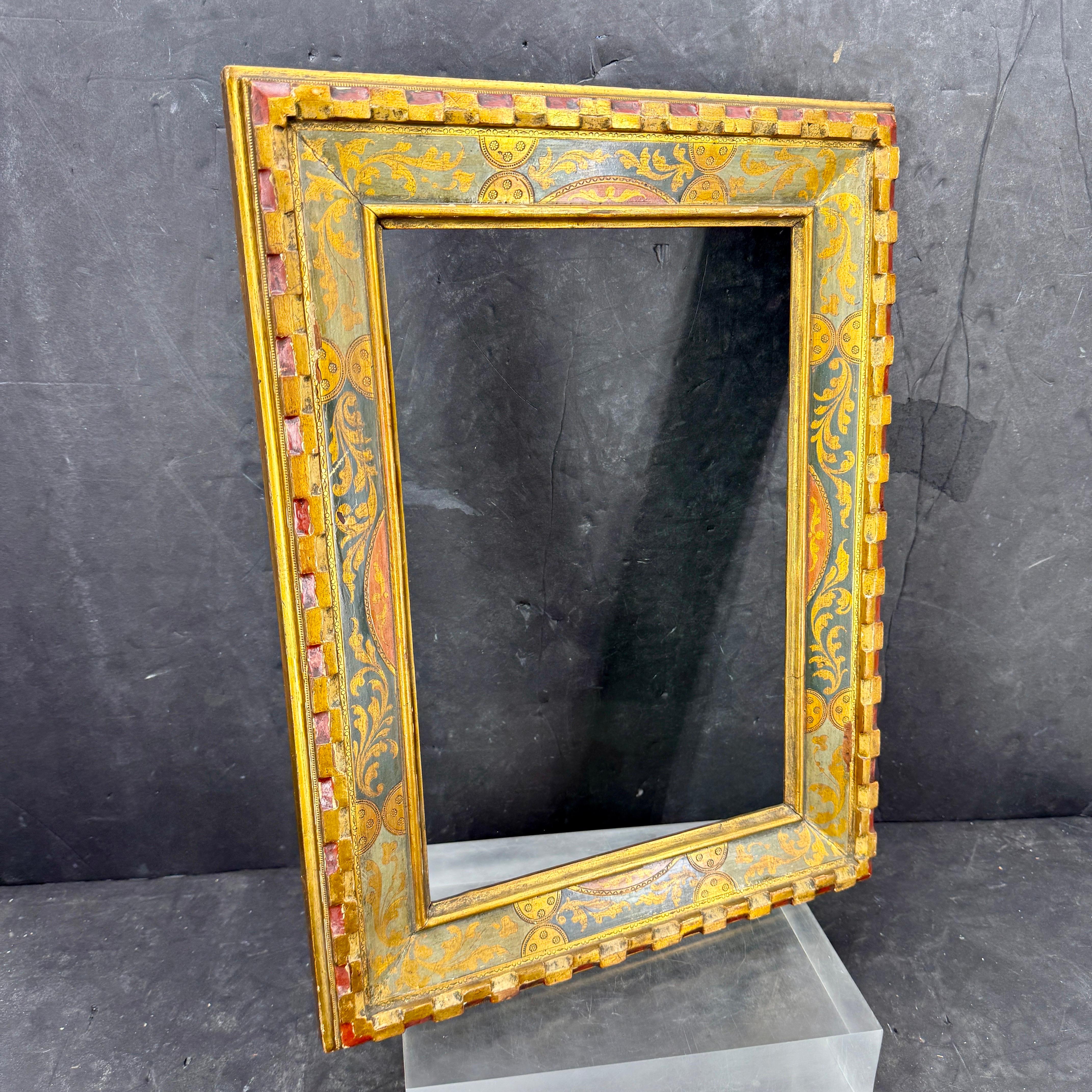 Italian Florentine Venetian Gold Gilt Wood Art Frame Mirror For Sale 13