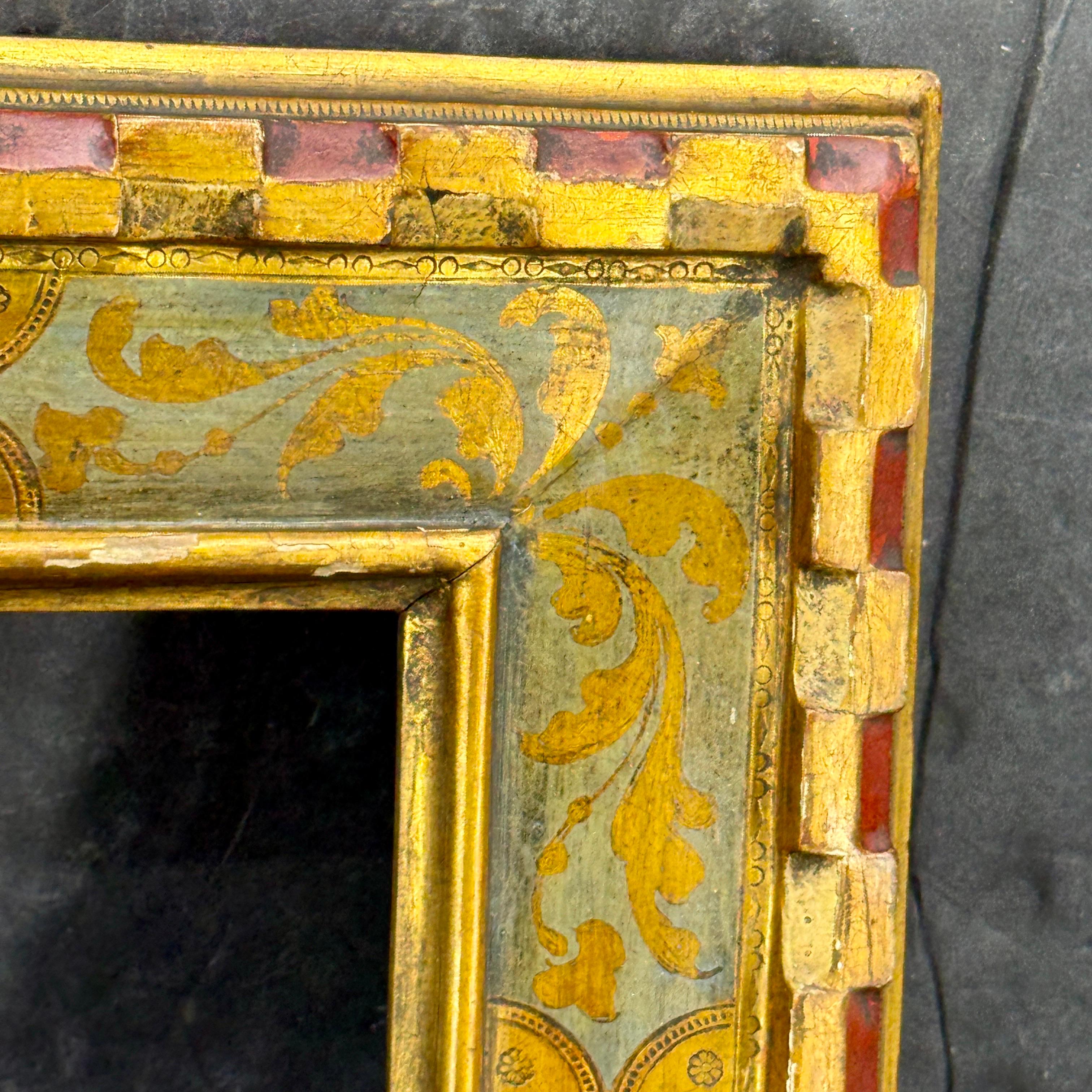 Mid-Century Modern Italian Florentine Venetian Gold Gilt Wood Art Frame Mirror For Sale