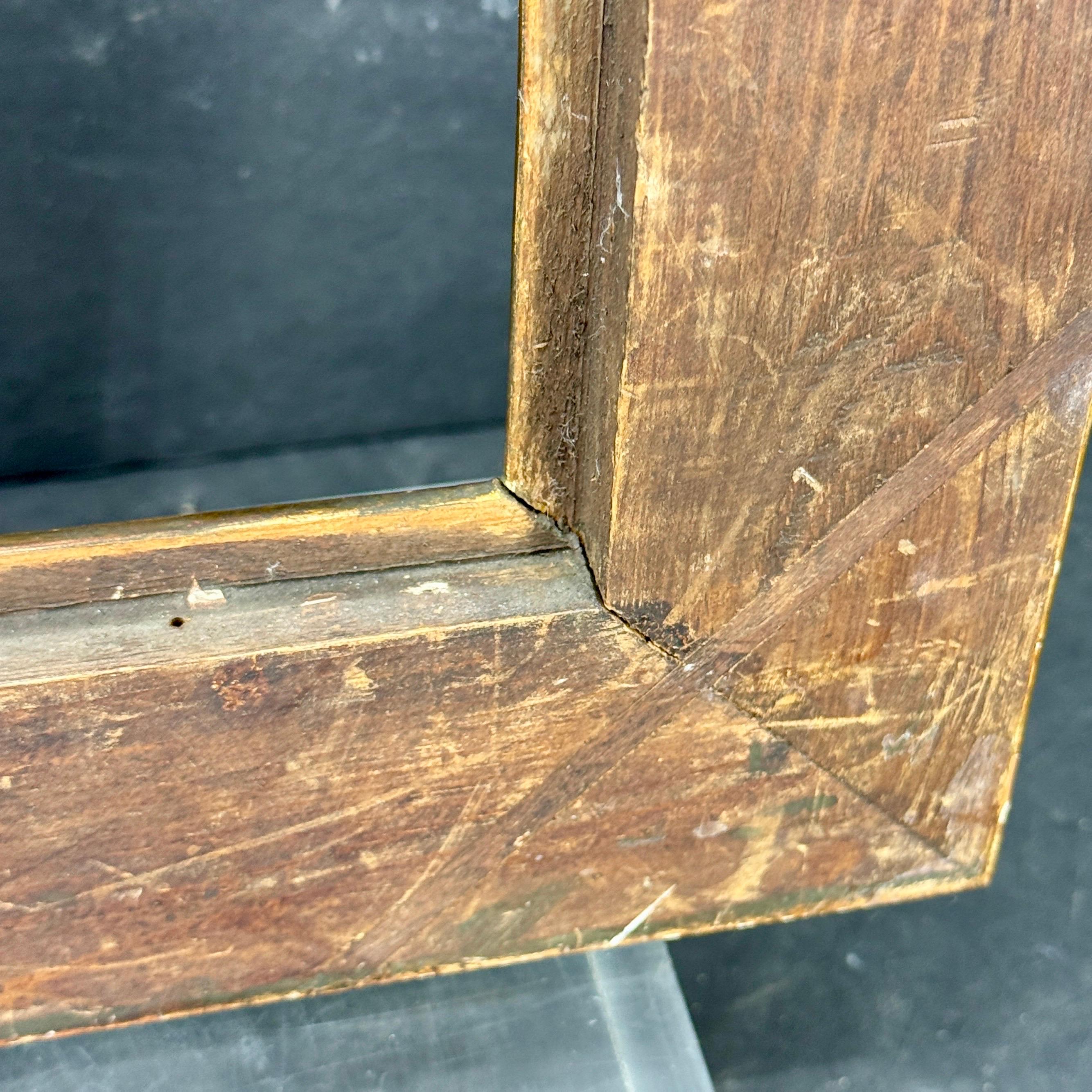 Italian Florentine Venetian Gold Gilt Wood Art Frame Mirror In Good Condition For Sale In Haddonfield, NJ