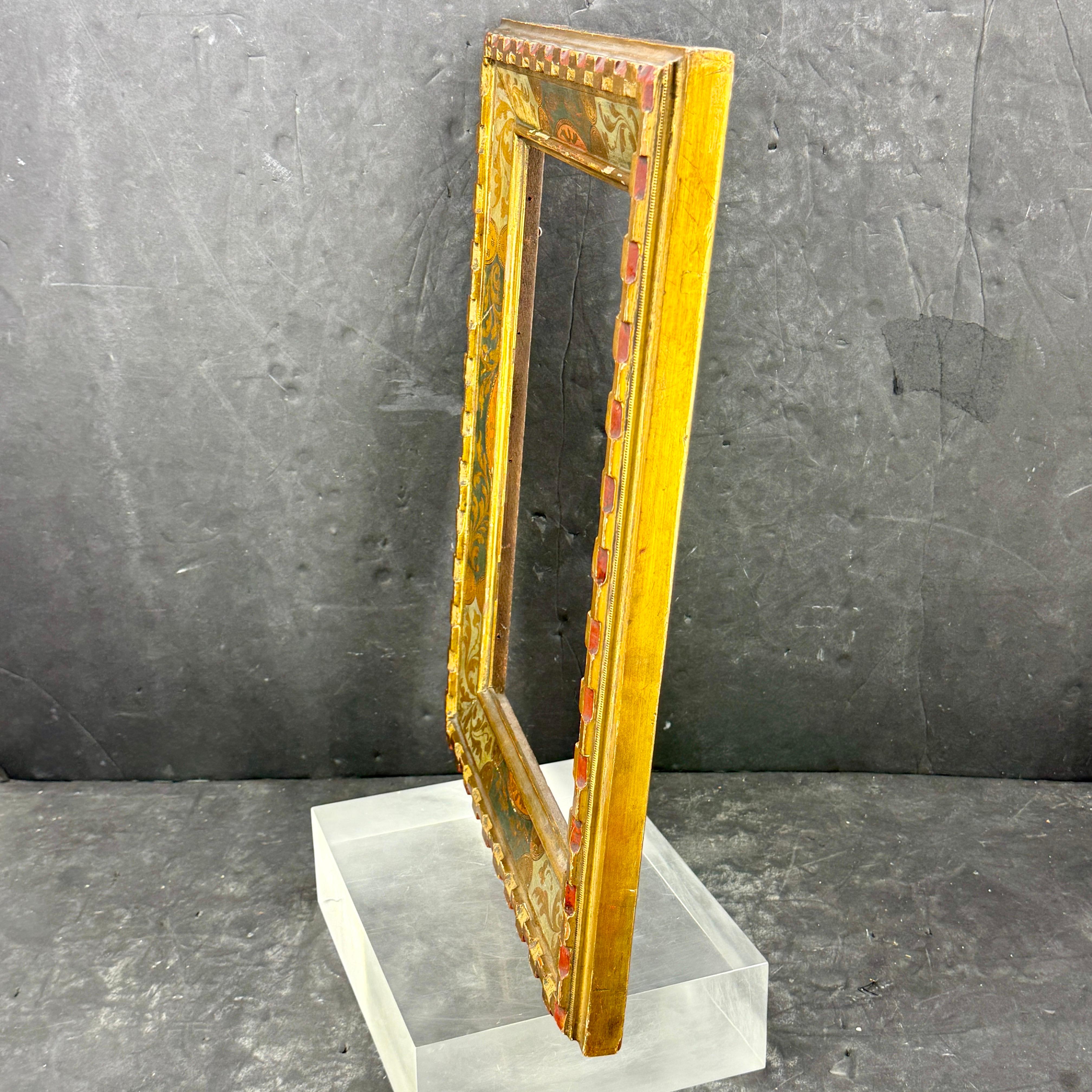 20th Century Italian Florentine Venetian Gold Gilt Wood Art Frame Mirror For Sale